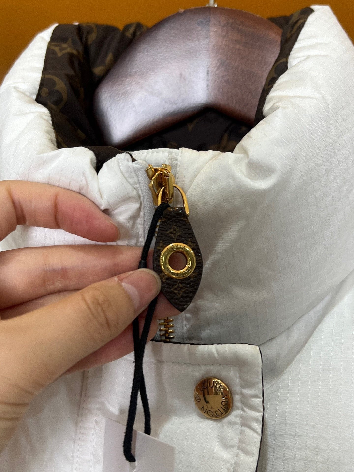 Louis Vuitton White Monogram Down Jacket — back