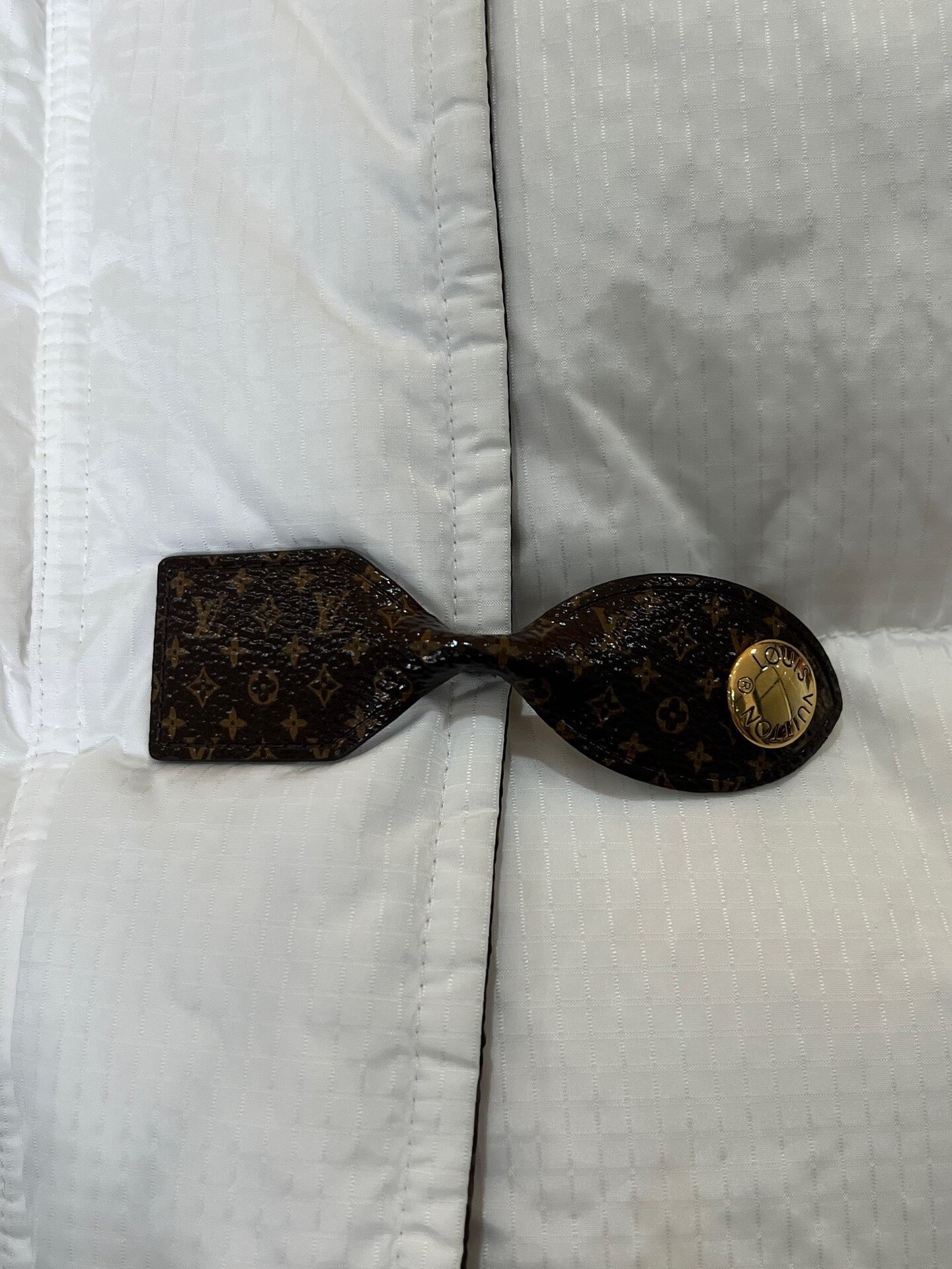 Louis Vuitton White Monogram Down Jacket — detail