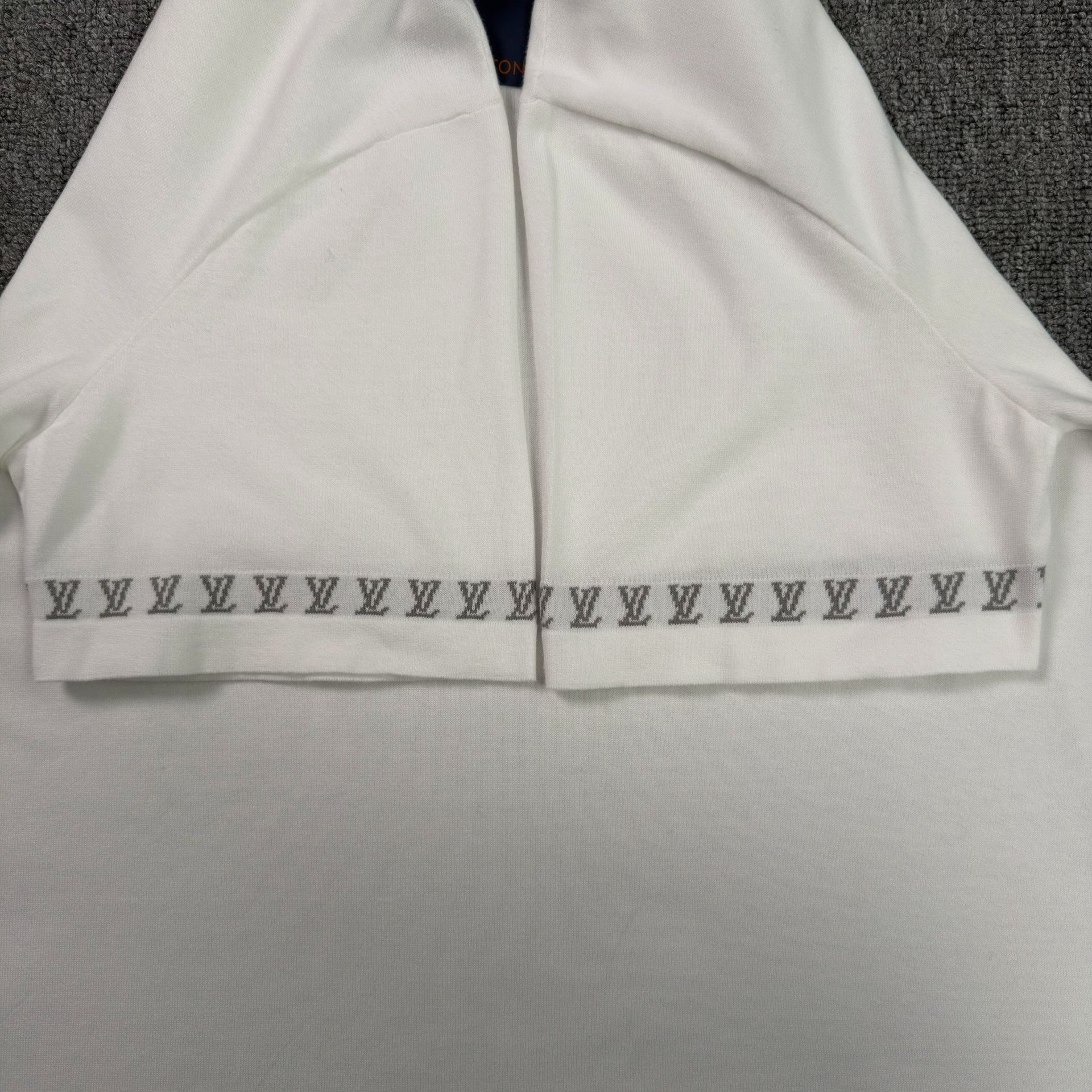 Louis Vuitton White Printed Cuff Short-Sleeve Tee — back