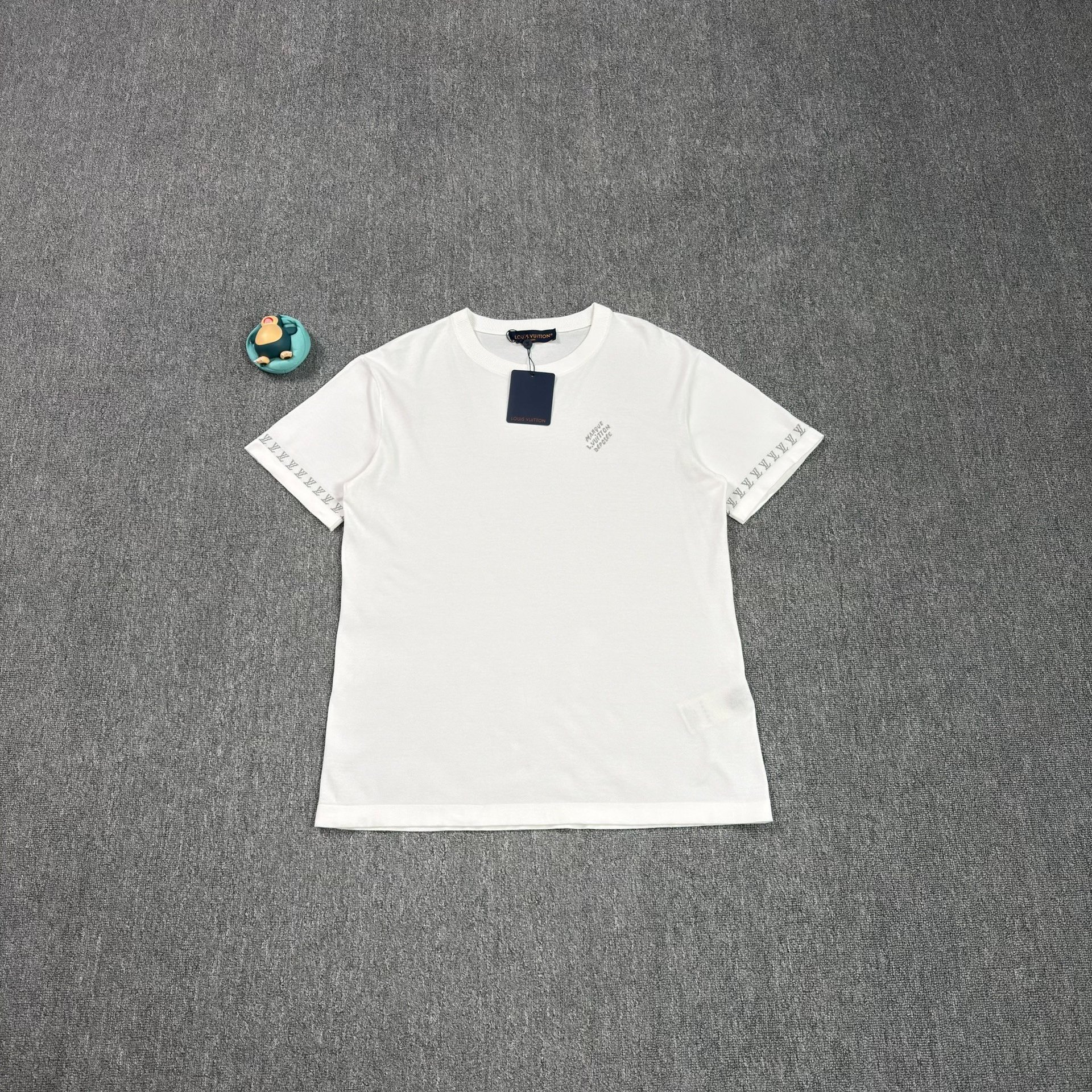 Louis Vuitton White Printed Cuff Short-Sleeve Tee