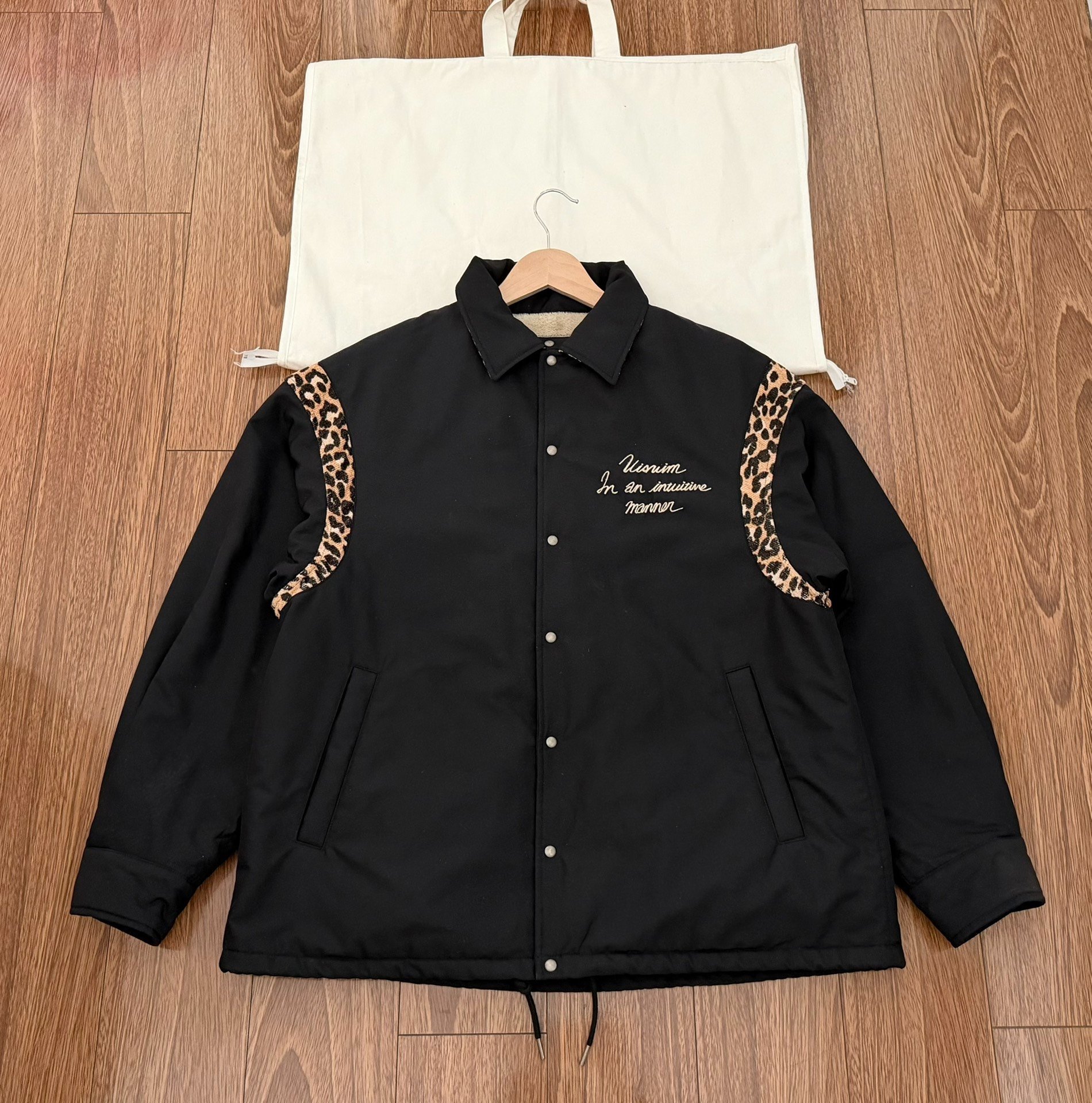 VISVIM 24AW Coach JKT Silk Wool Leopard Black