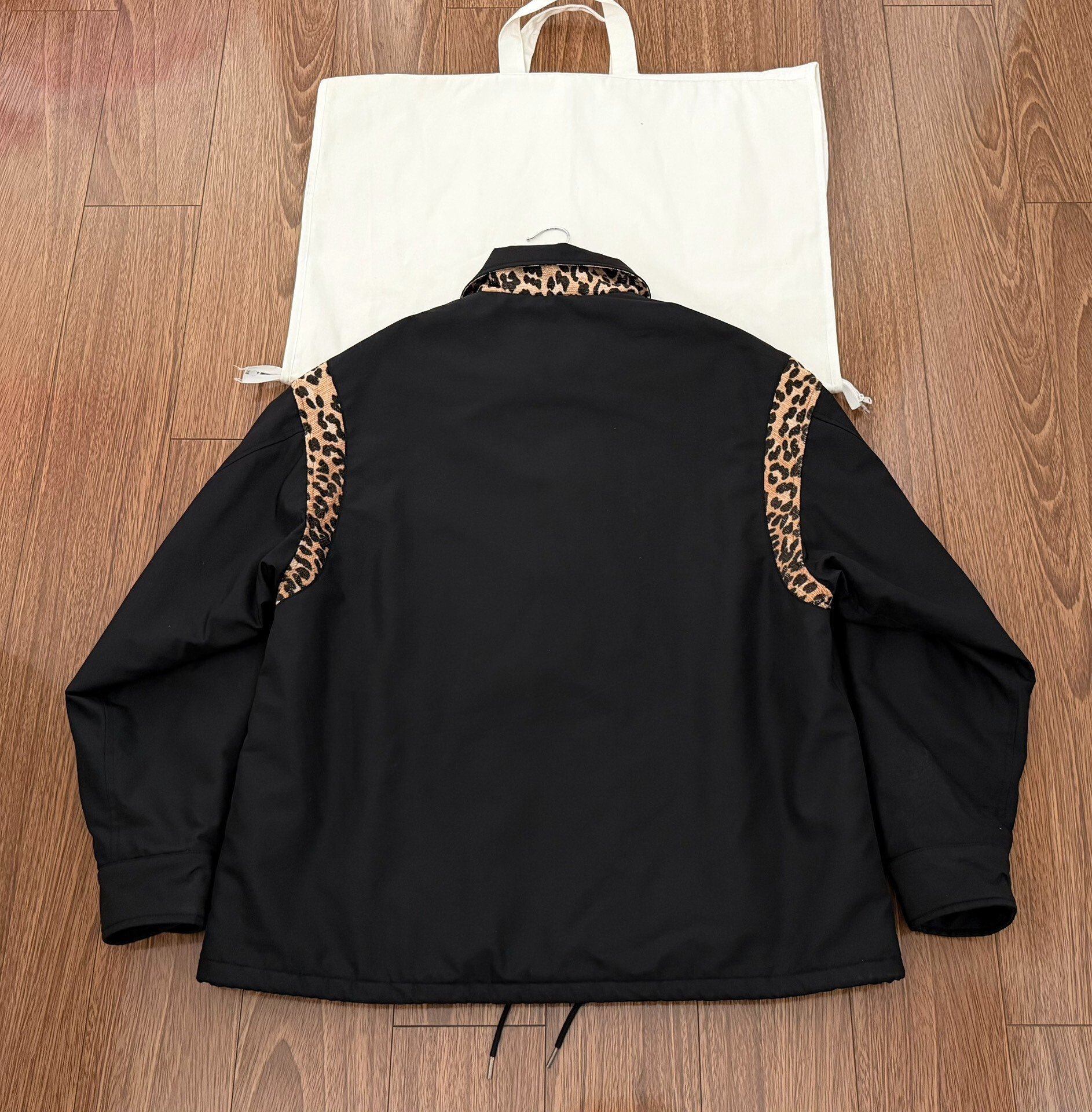 VISVIM 24AW Coach JKT Silk Wool Leopard Black — front