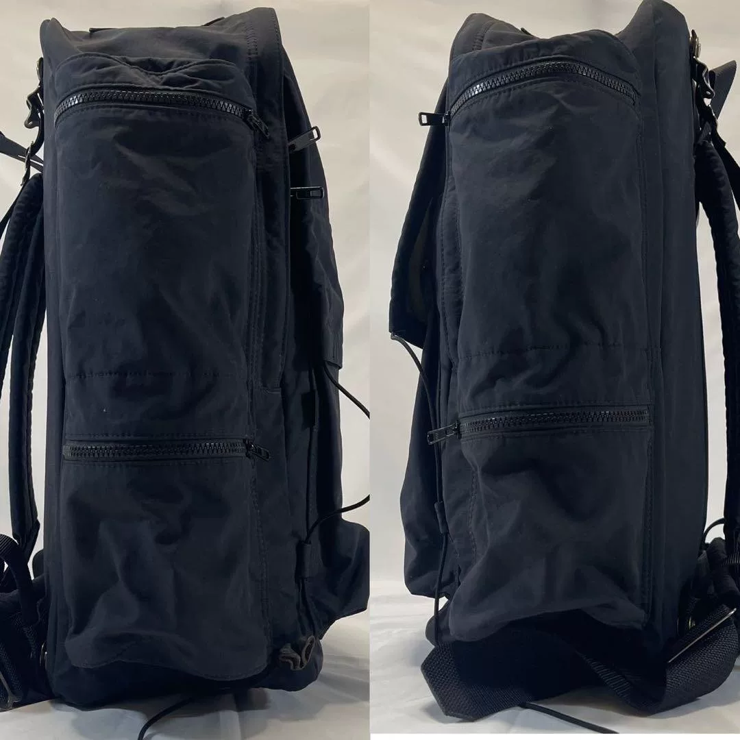 Porter Black Nylon Backpack — label