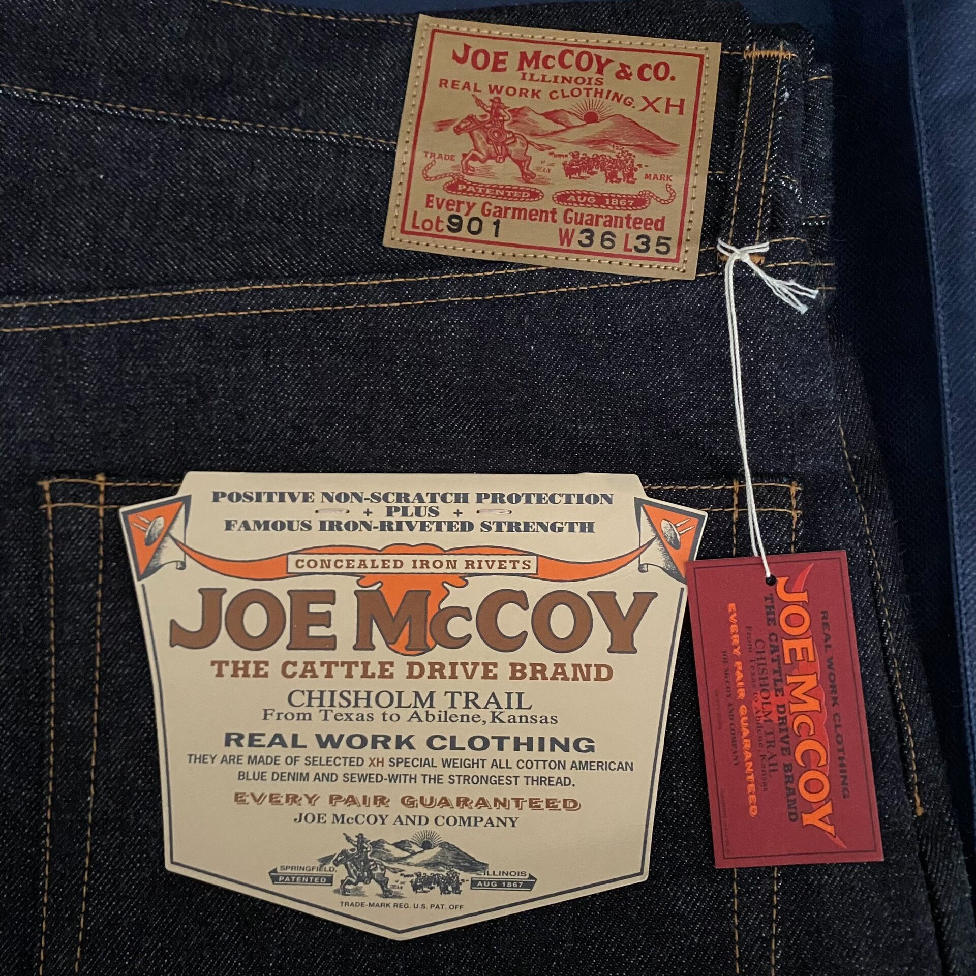 Joe Mccoy 901 Raw Denim Jeans — label