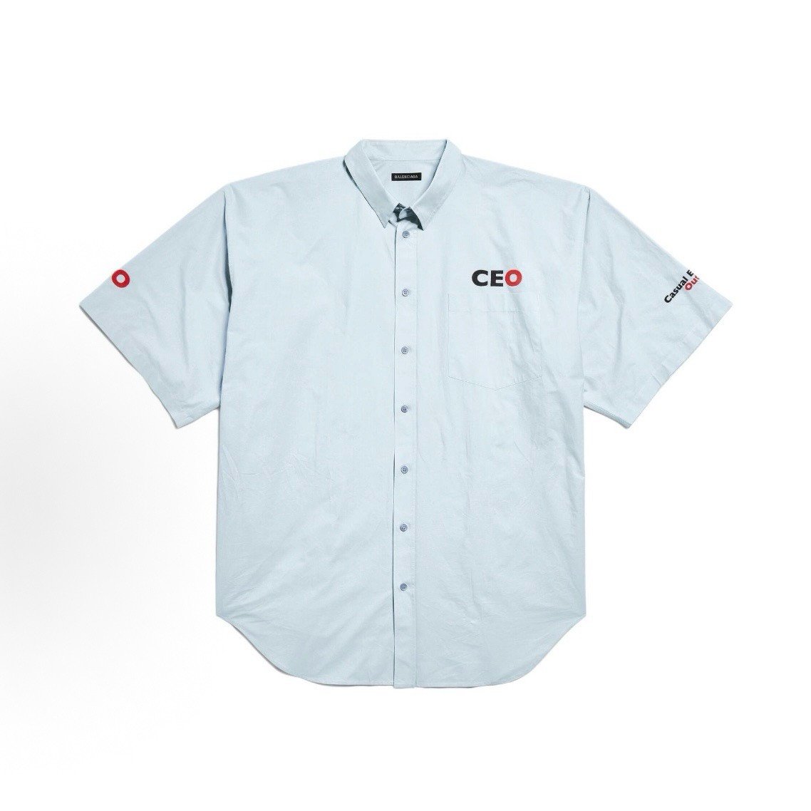 Balenciaga SS25 CEO Embroidered Short-Sleeve Shirt