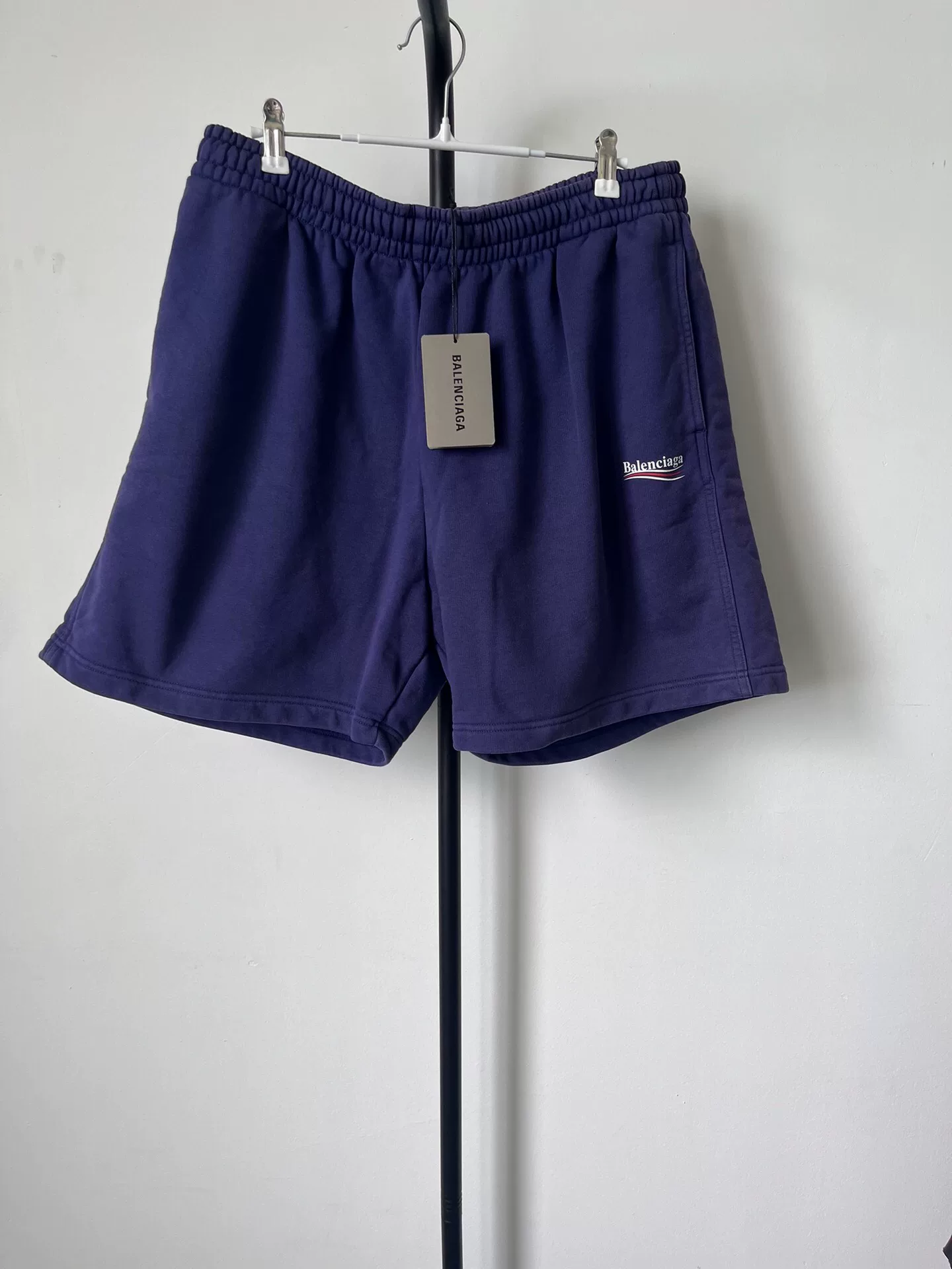 Balenciaga Elastic Waist Letter Print Shorts