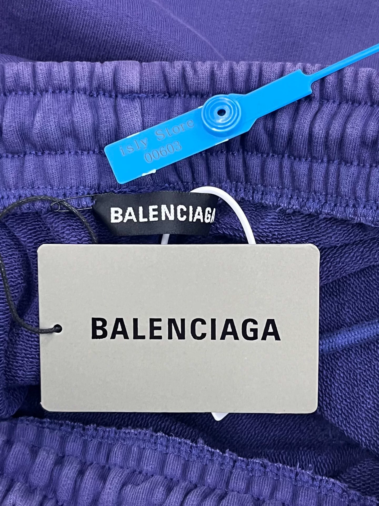Balenciaga Elastic Waist Letter Print Shorts — back