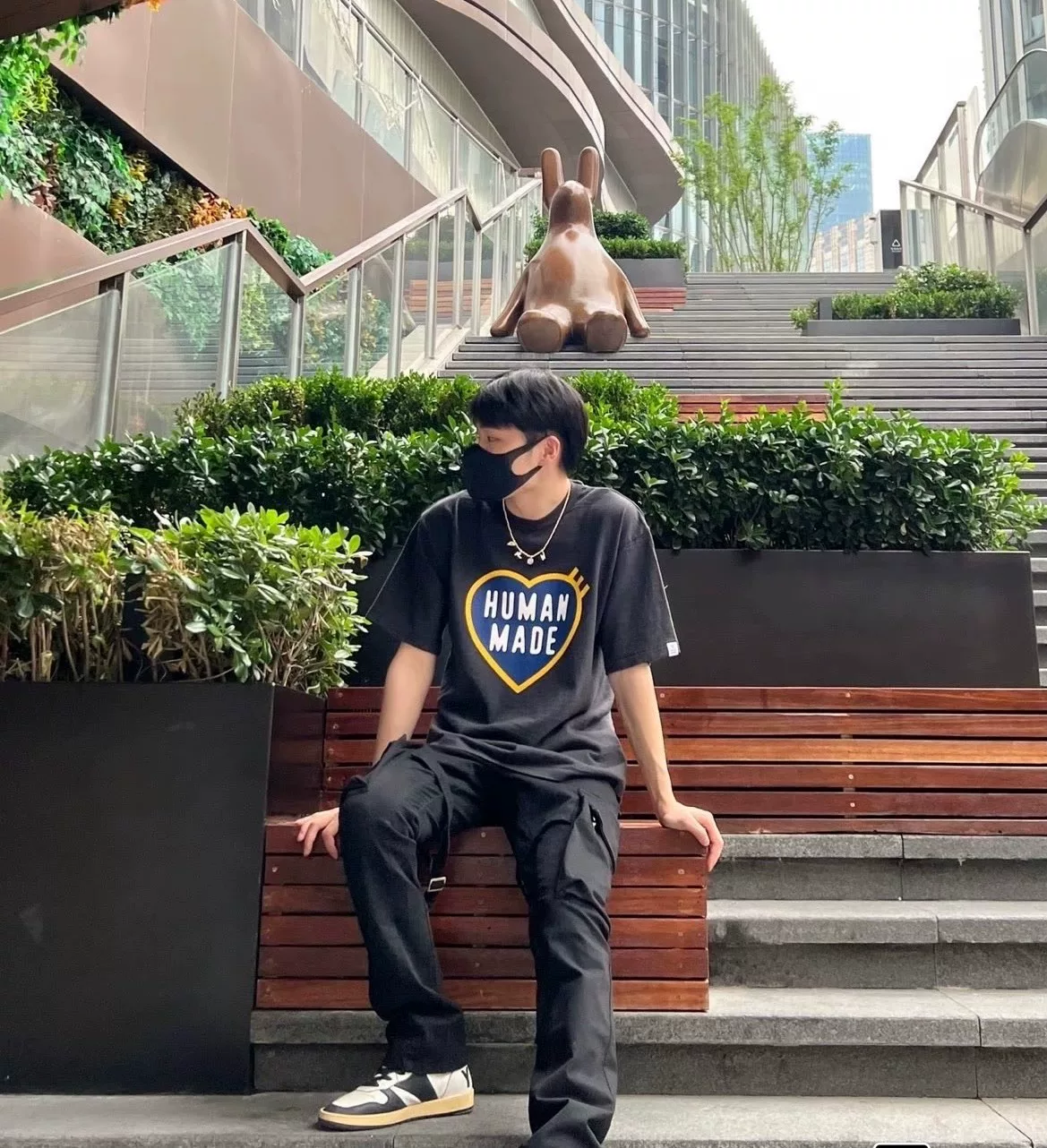 HUMAN MADE Heart Slub Cotton T-Shirt — front