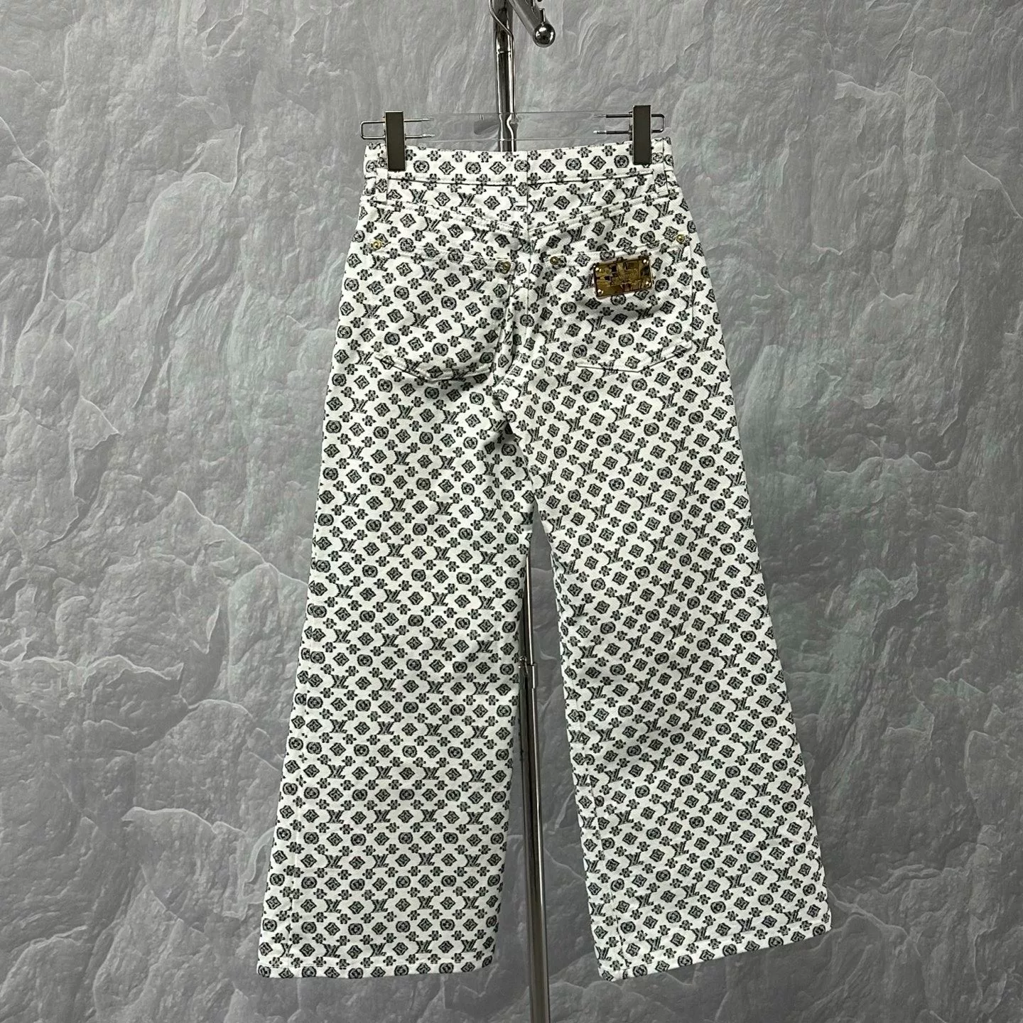 Louis Vuitton FW25 Monogram Flared Jeans — label