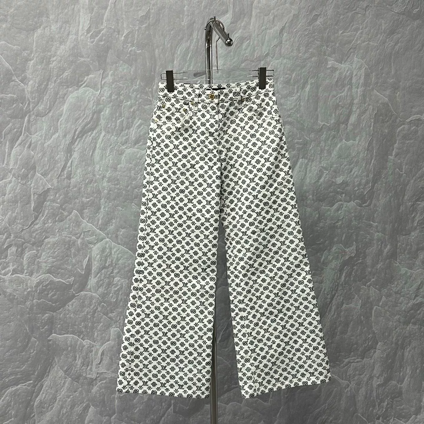 Louis Vuitton FW25 Monogram Flared Jeans — front