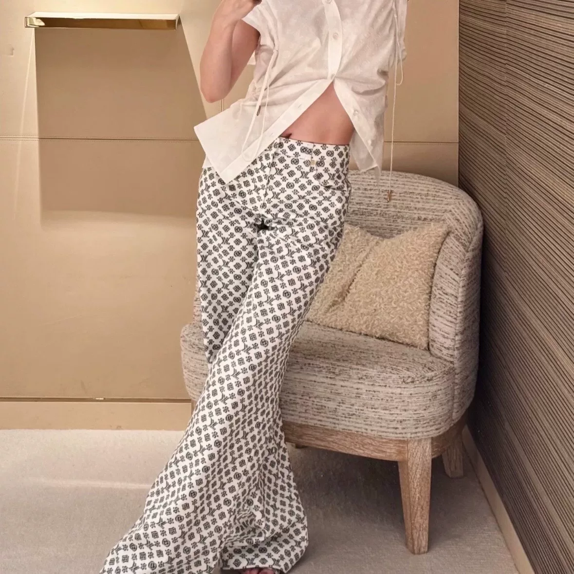 Louis Vuitton FW25 Monogram Flared Jeans
