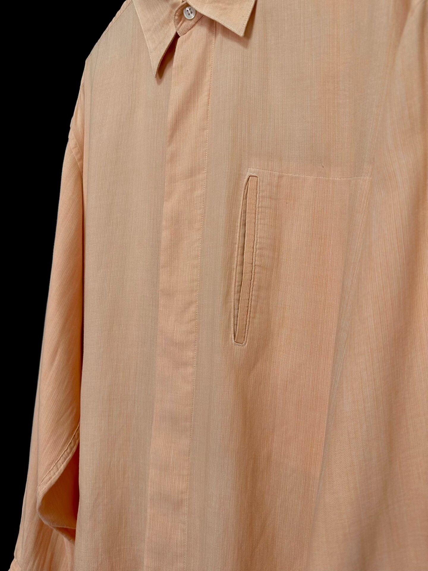 Issey Miyake 1980s Pink Cotton Linen Shirt — detail
