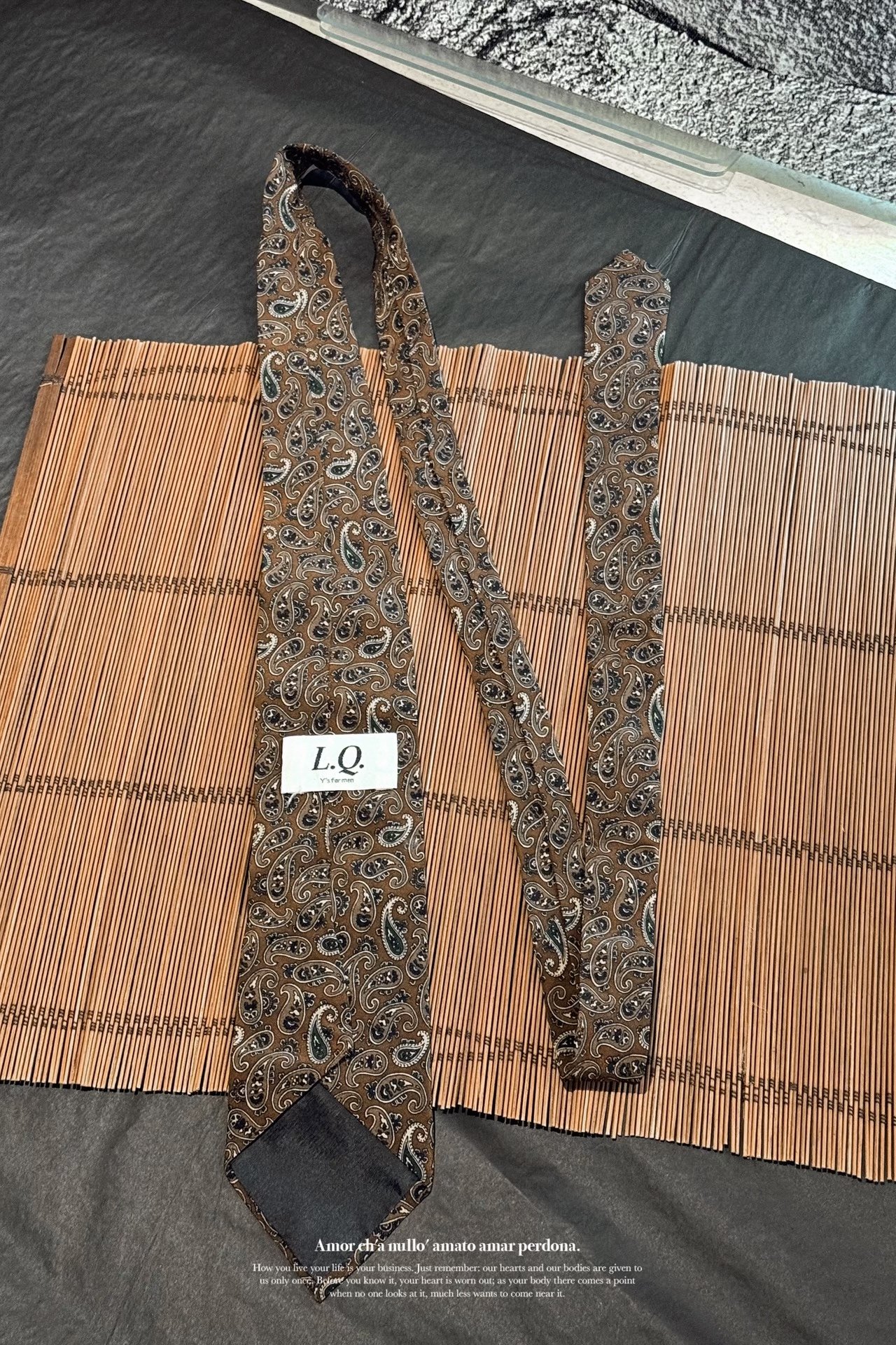 Yohji Yamamoto 90s Silk Paisley Tie — back