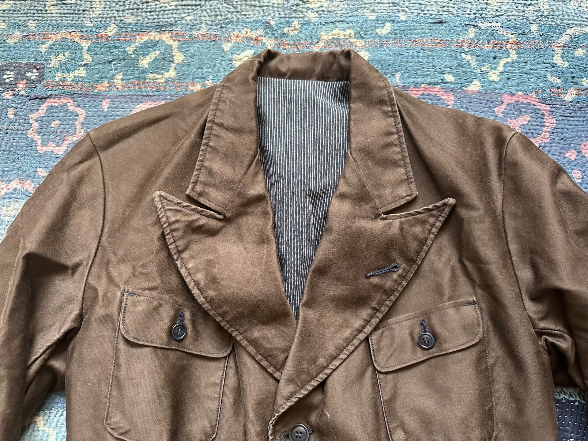 Mister Freedom Brown Peak Lapel Blazer — detail