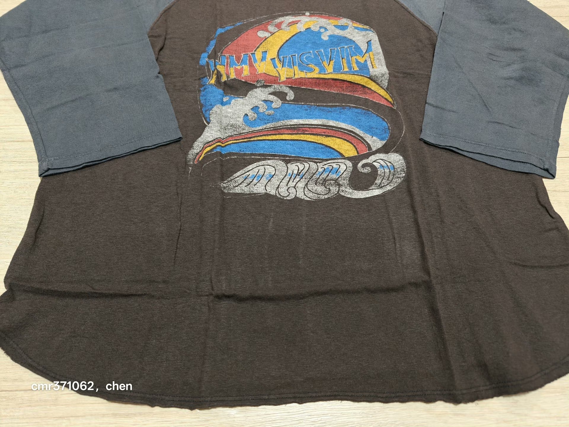 visvim 21AW Gridiron 3/4 DMGD Tee — back
