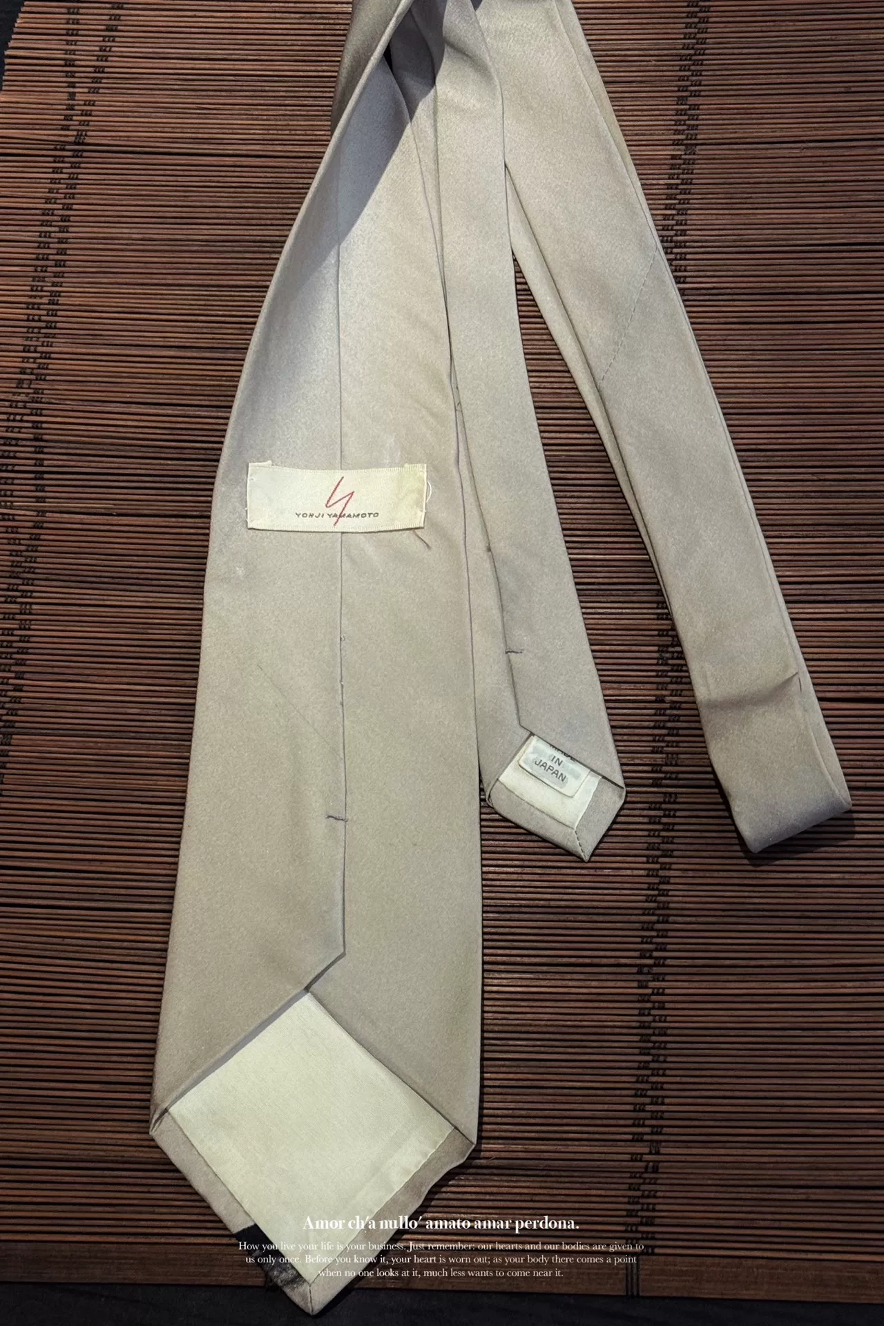 Yohji Yamamoto Ink Bird of Paradise Tie — detail