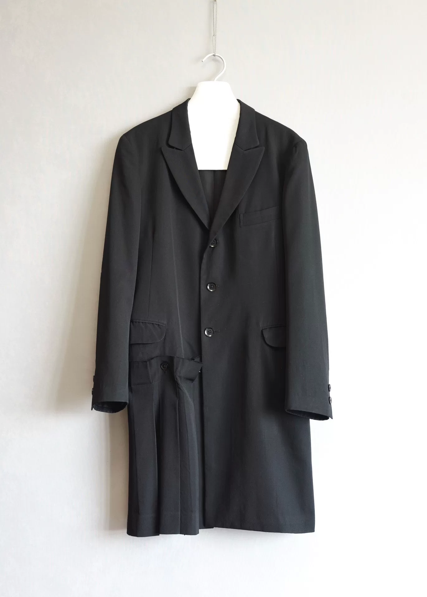Yohji Yamamoto 13AW Pleated Asymmetric Coat