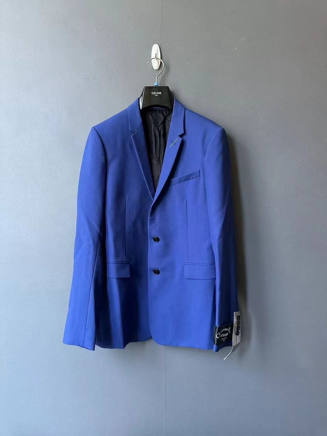 Dior Blue Cuff Slogan Blazer