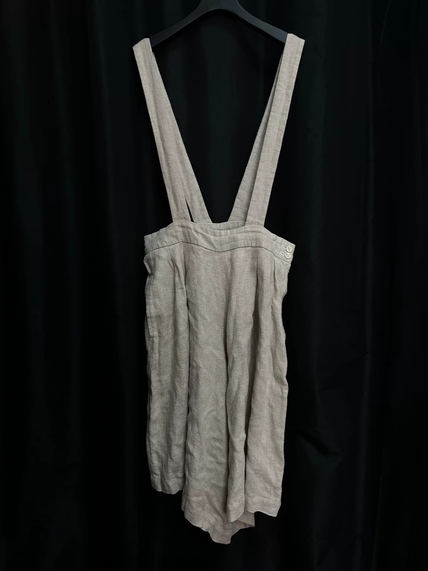 Comme des Garçons Linen Suspender Wide-Leg Pants — front