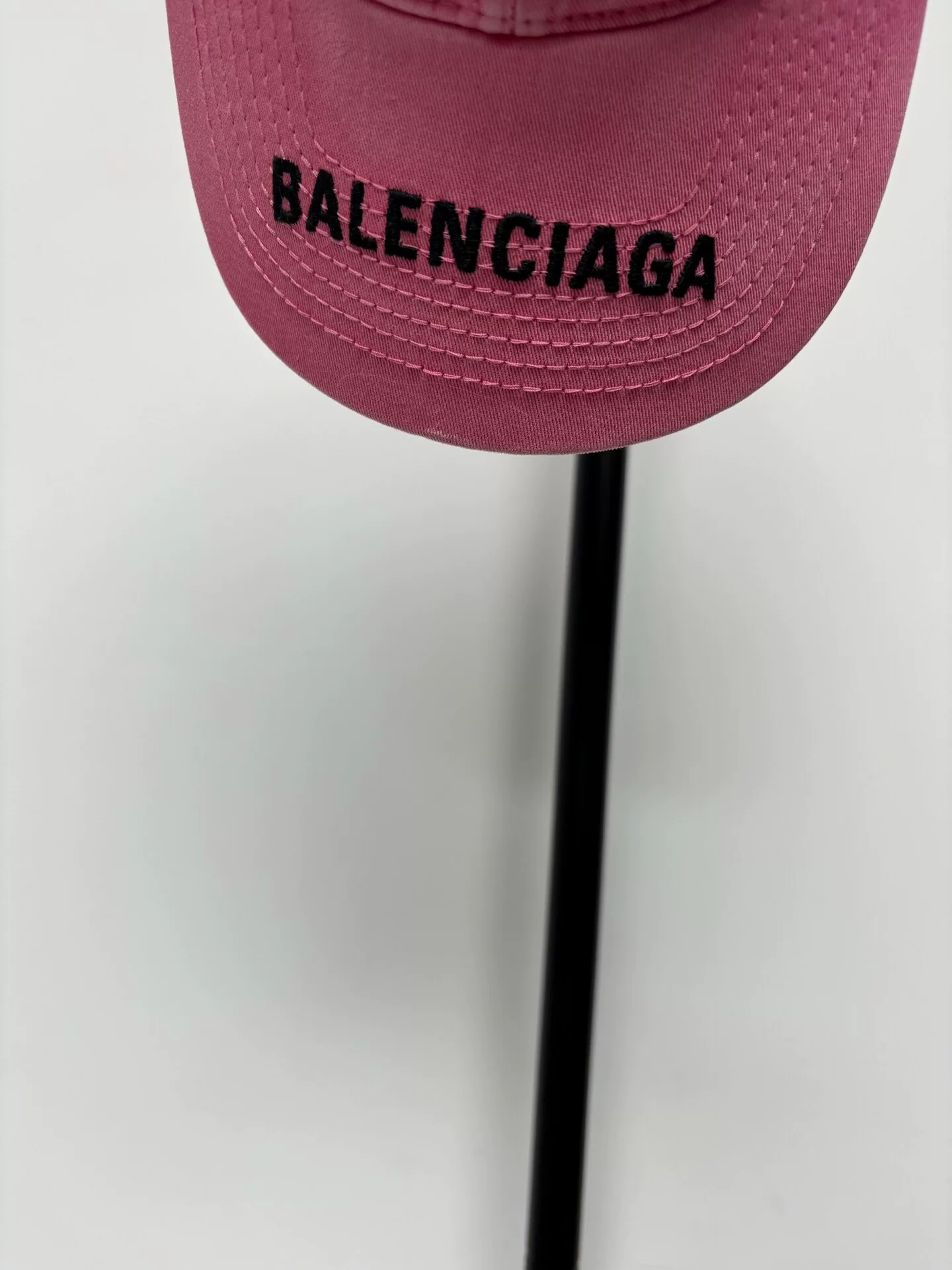 Balenciaga Pink Baseball Cap with Logo — front