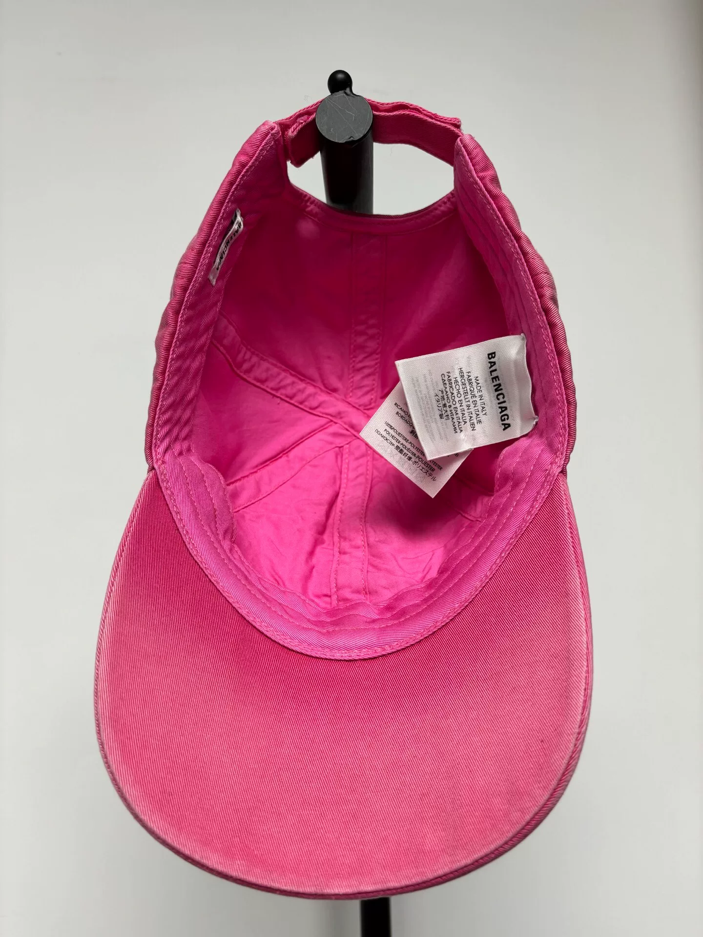 Balenciaga Pink Baseball Cap with Logo — back