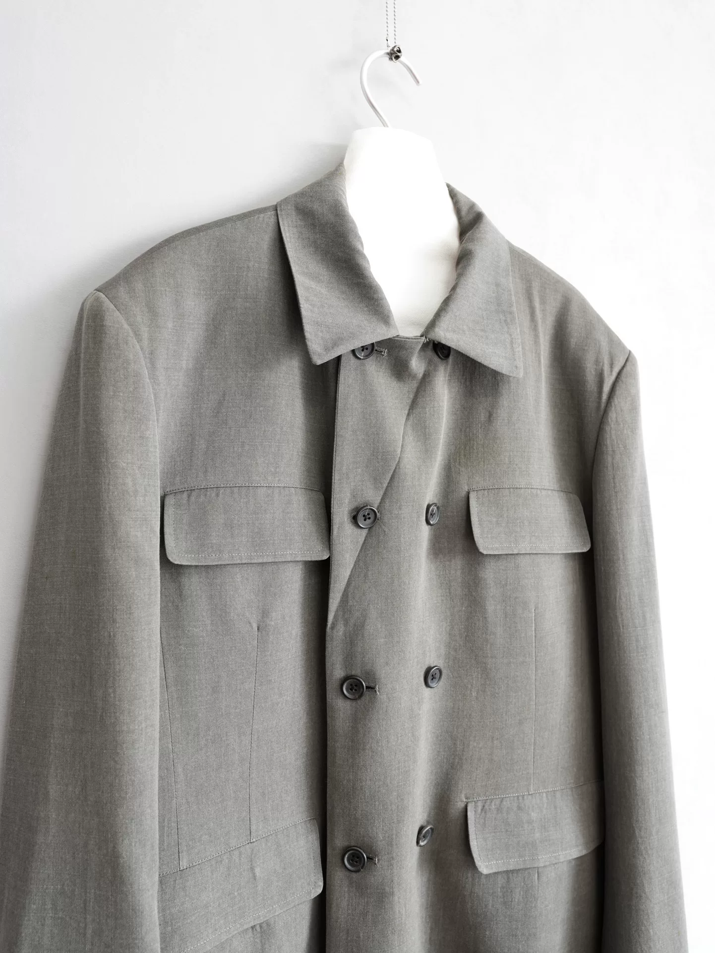 Yohji Yamamoto 95SS Double-Breasted Gray Jacket — label