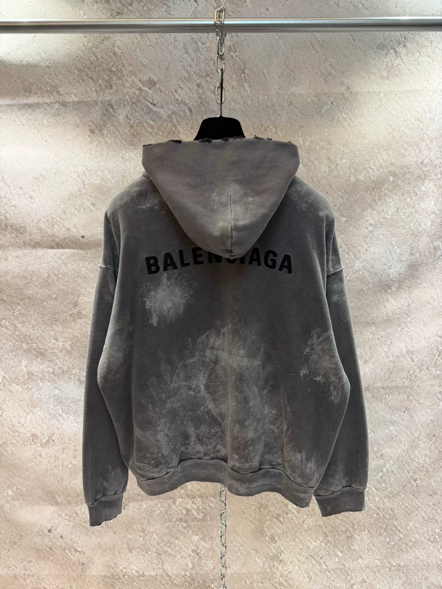 Balenciaga 26 Gray Long Sleeve Hoodie — detail