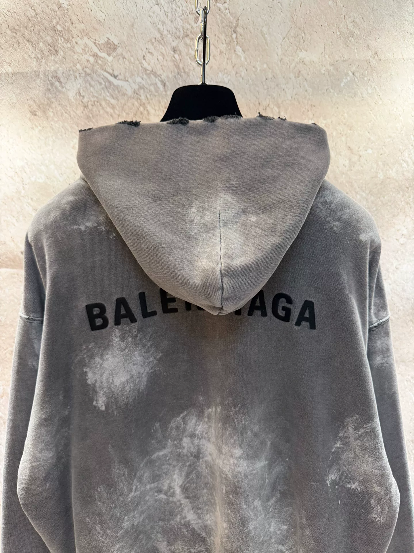 Balenciaga 26 Gray Long Sleeve Hoodie — back