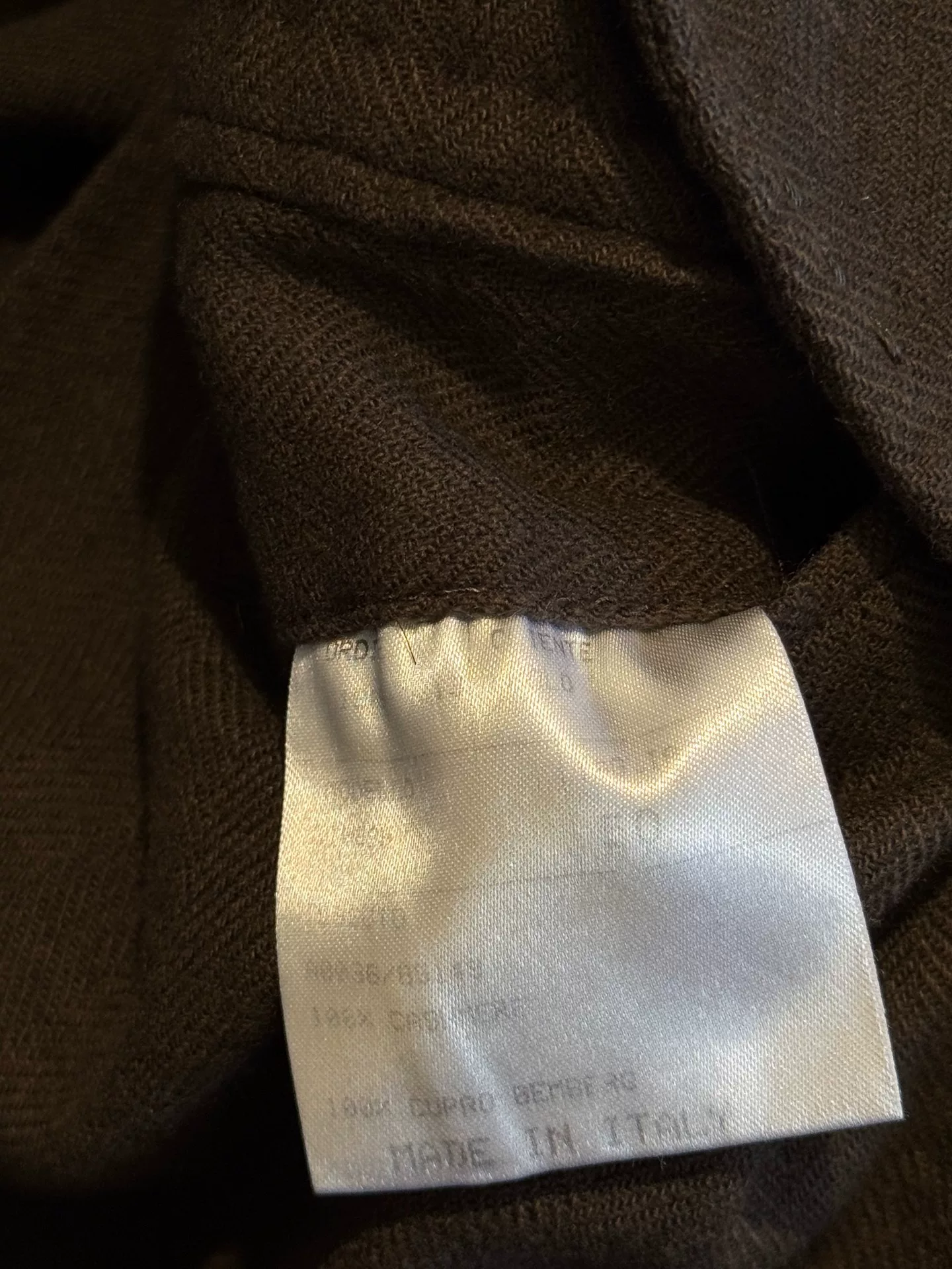 Colombo Brown Cashmere Jacket — label