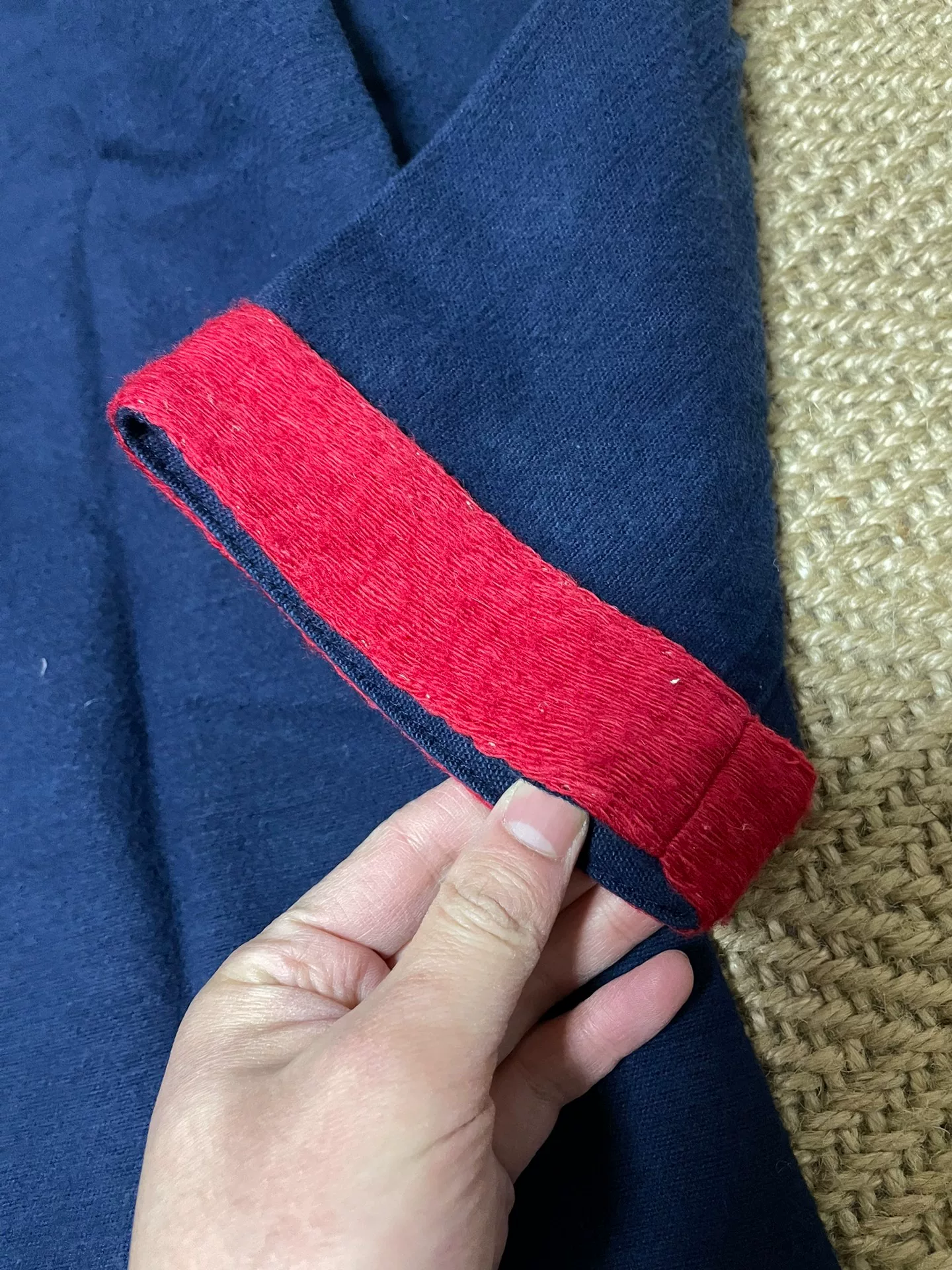 VISVIM 16SS Sanjuro Coat Indigo — detail