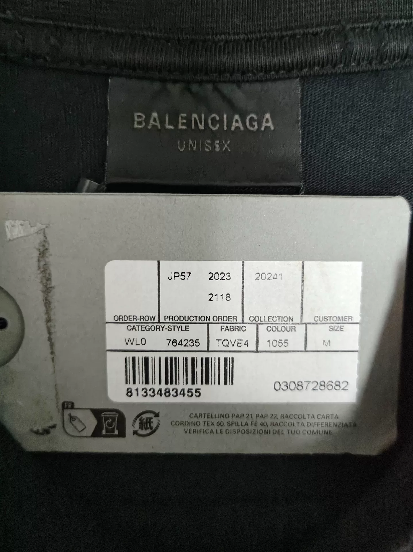 Balenciaga 24SS CD Valentine Distressed T-shirt — back