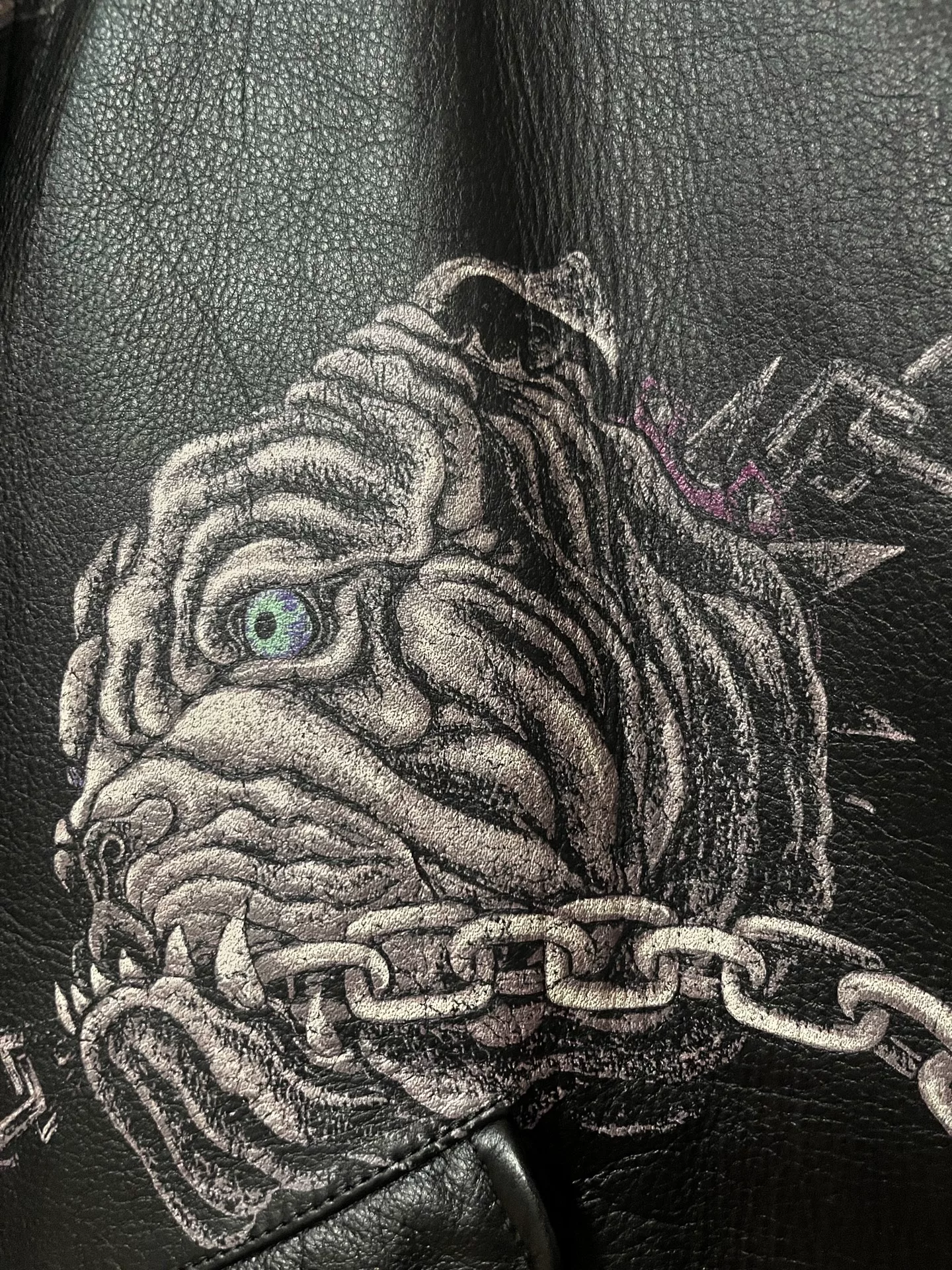 Yohji Yamamoto 14AW Dog Chain Leather Jacket — detail