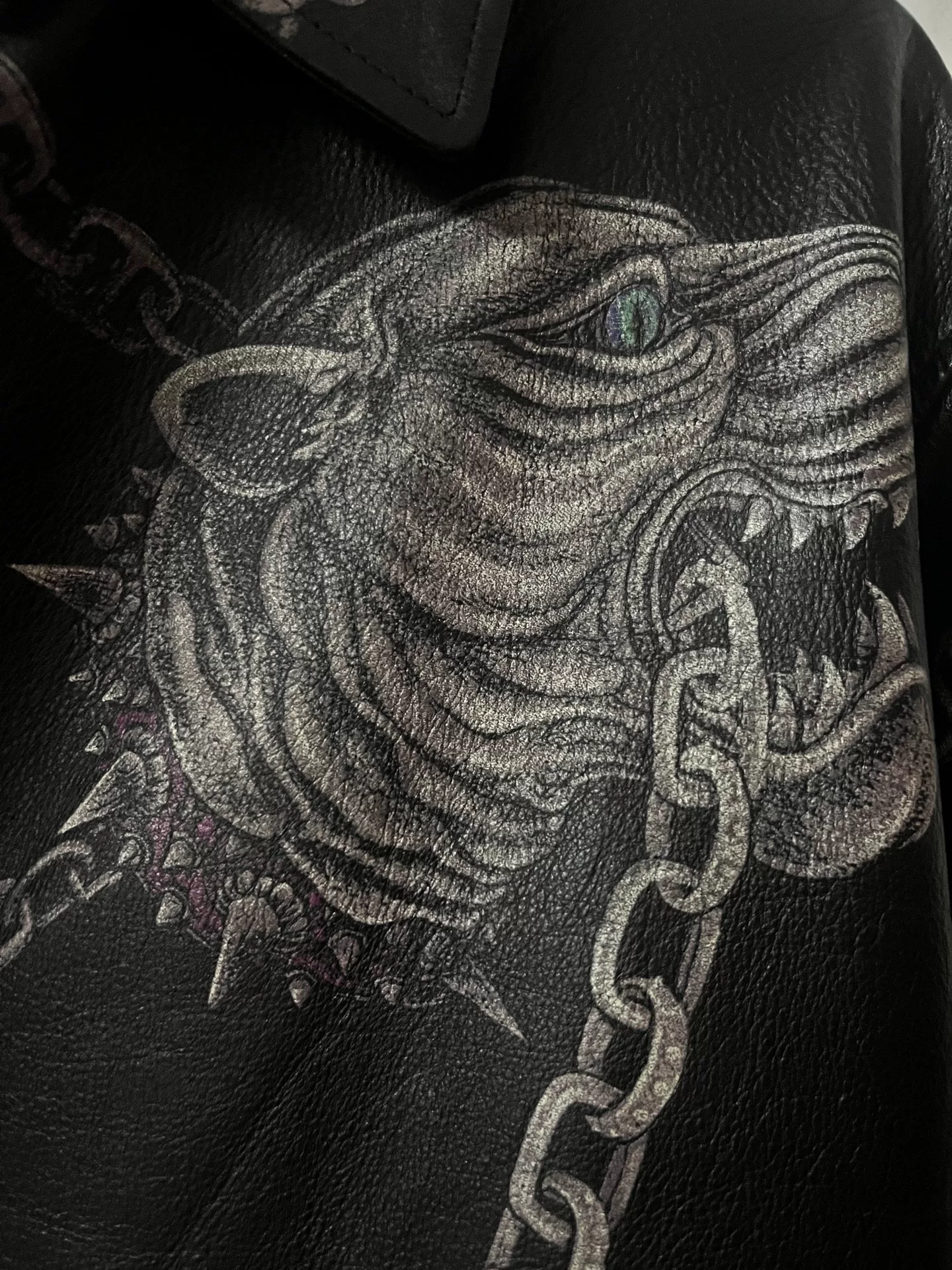 Yohji Yamamoto 14AW Dog Chain Leather Jacket — back