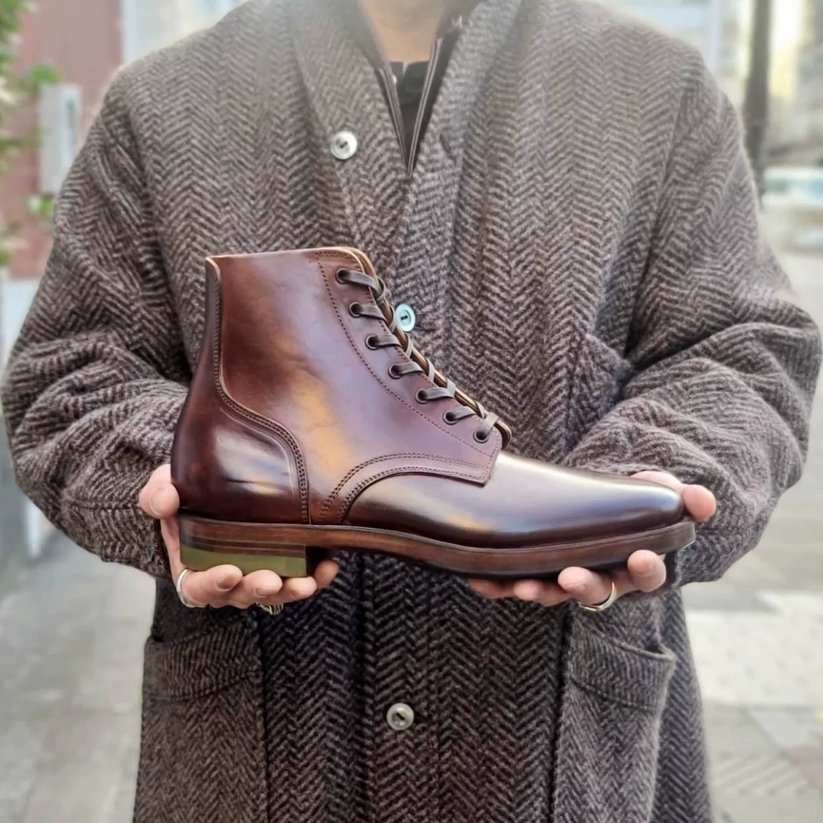 Clinch x BSW Yeager Brown Horsehide Boot — detail