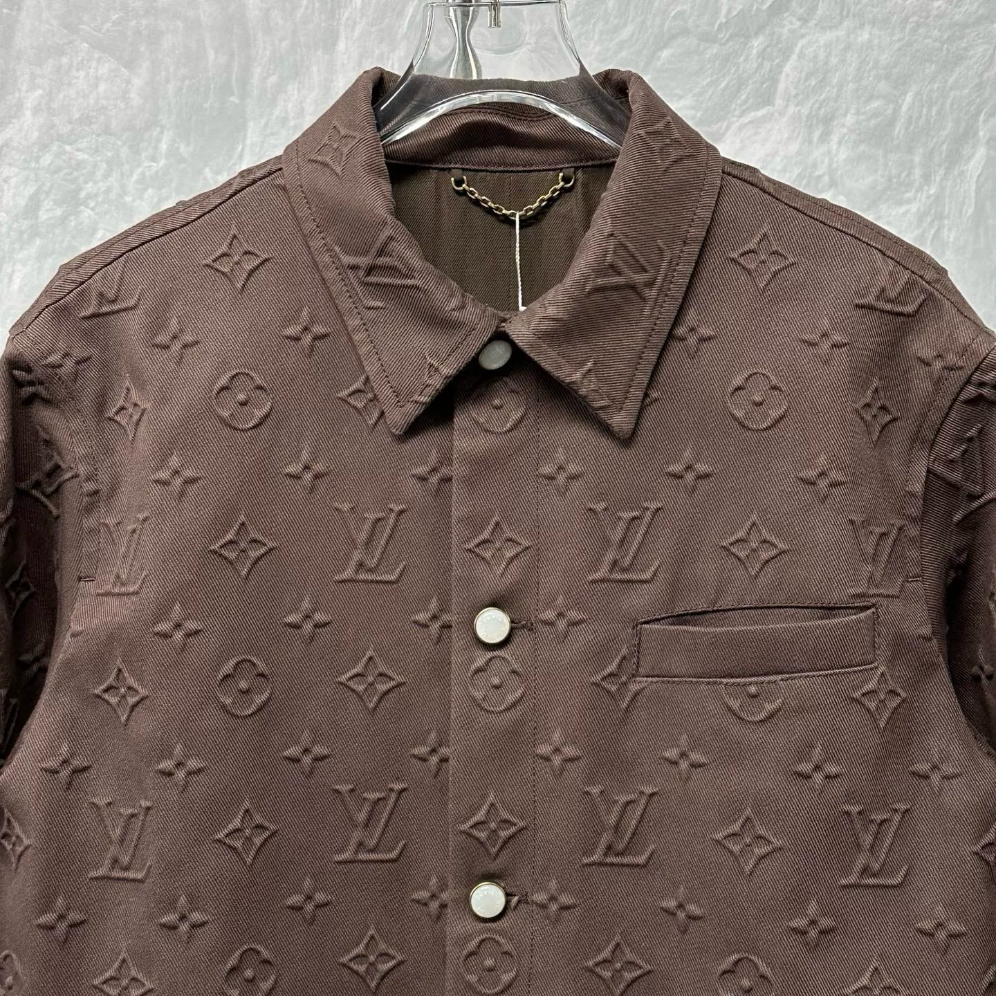 Louis Vuitton SS25 Embossed Monogram Denim Jacket — front