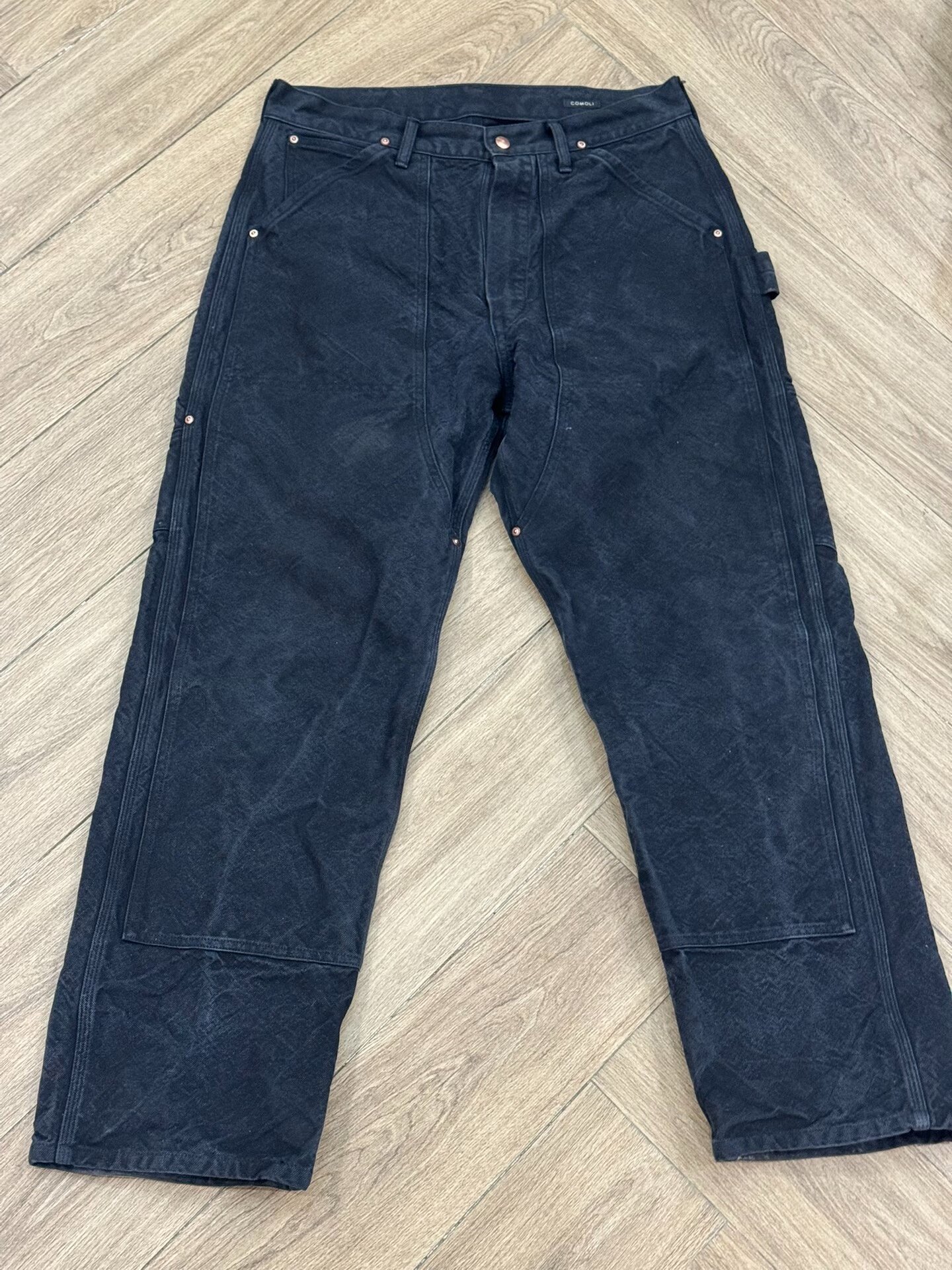 COMOLI Duck Painter Canvas Pants