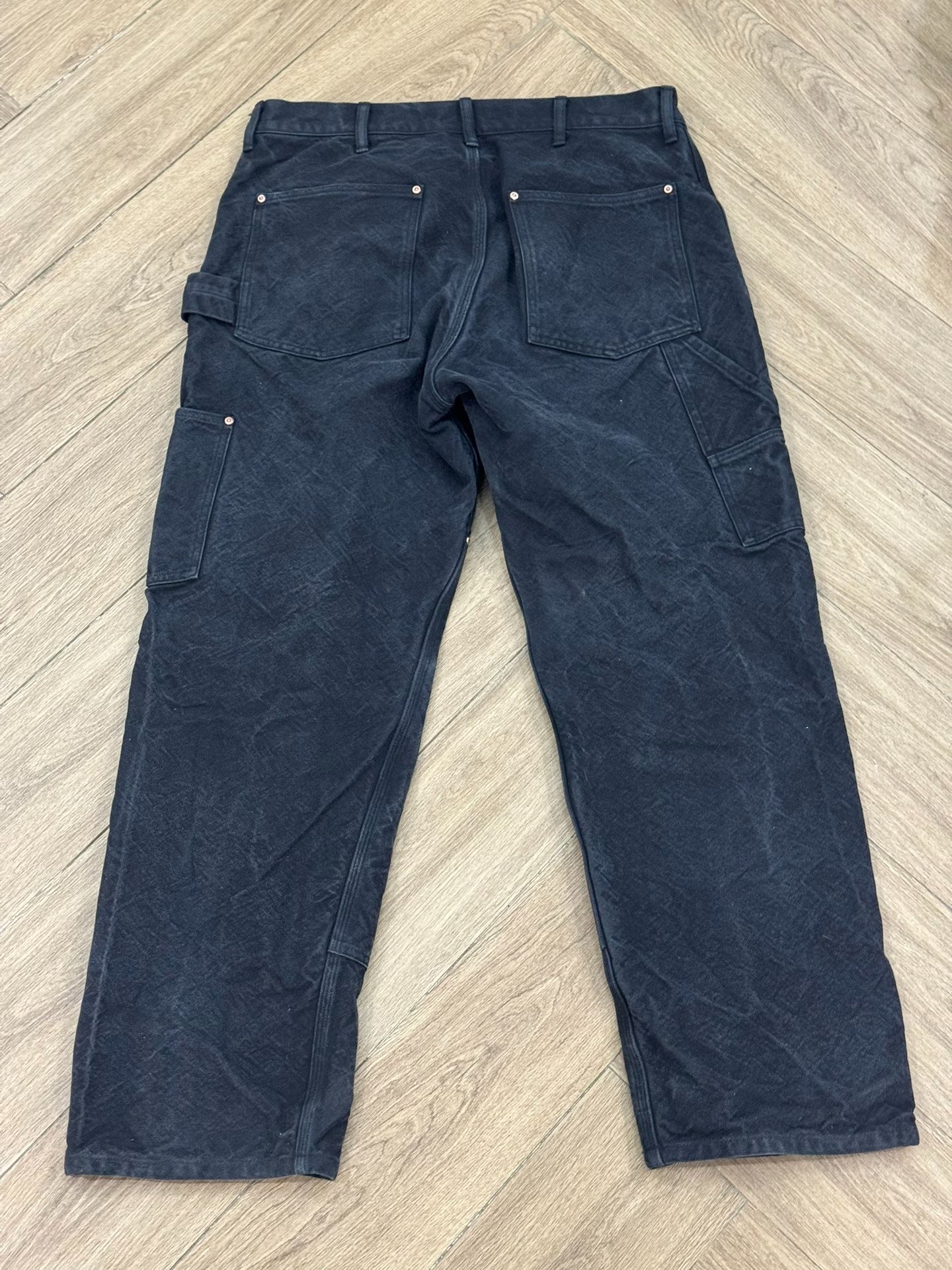 COMOLI Duck Painter Canvas Pants — back