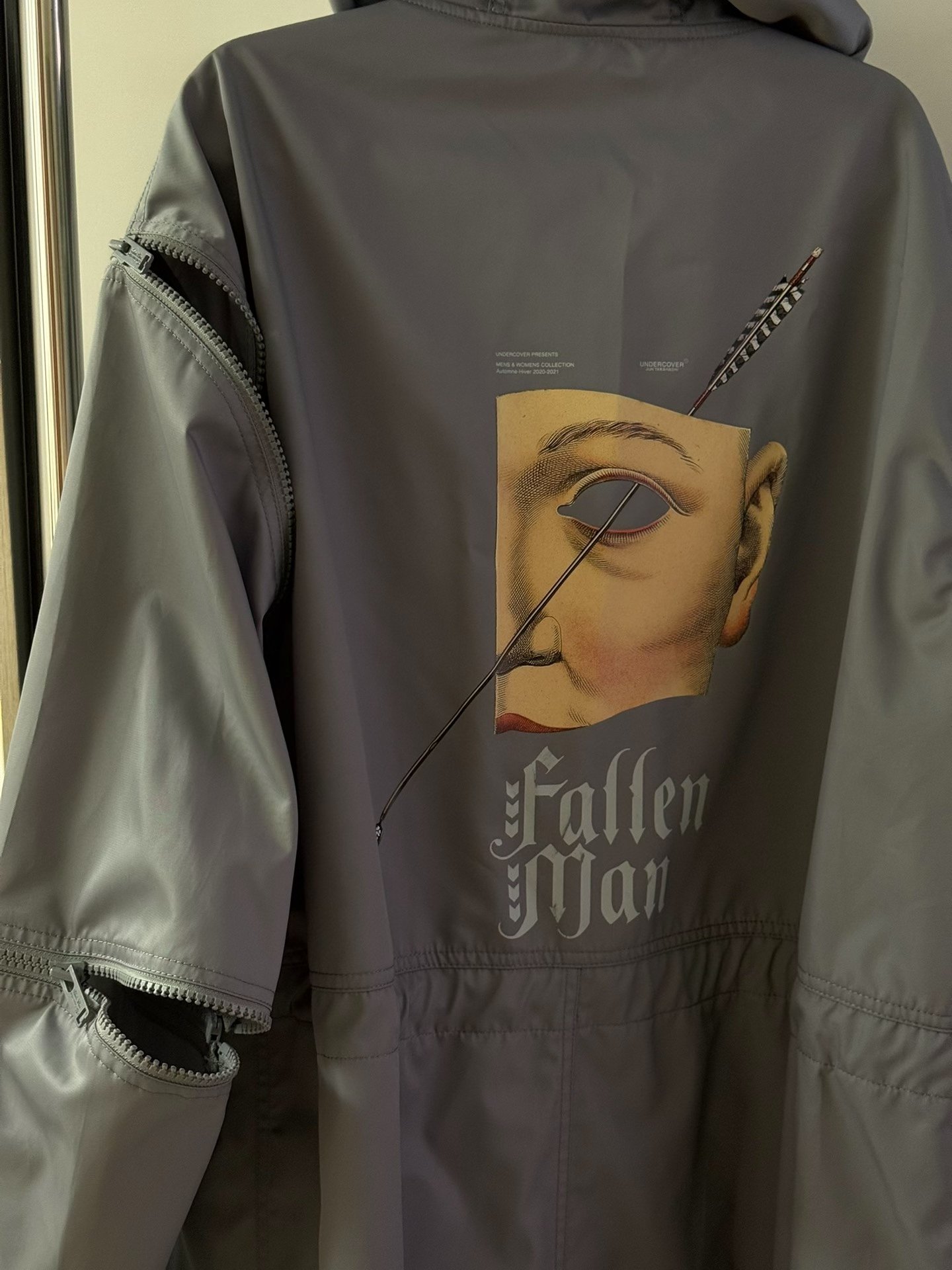 Undercover AW20 Fallen Man Fishtail Parka — front