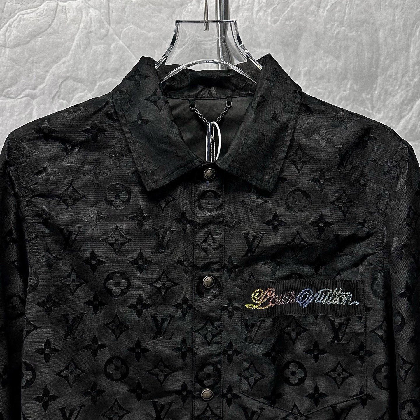 Louis Vuitton FW25 Embroidered Rhinestone Shirt Jacket — front