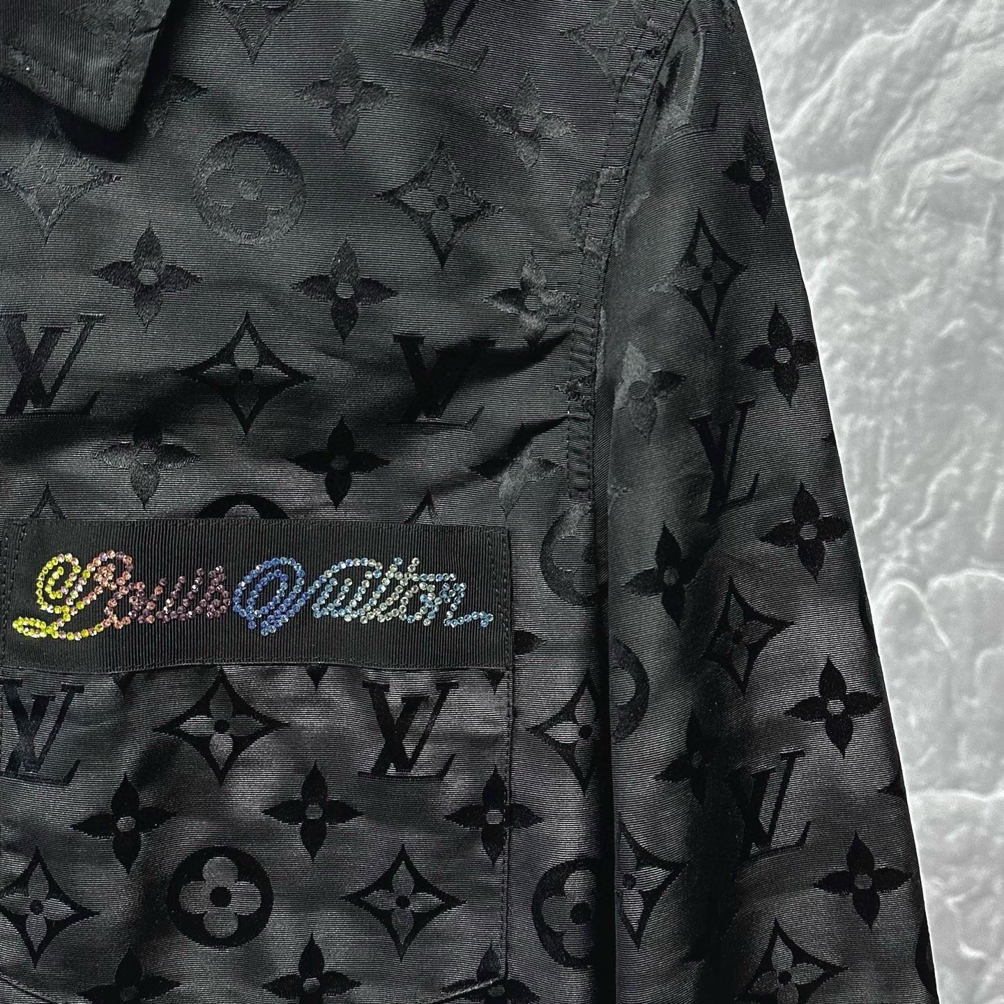 Louis Vuitton FW25 Embroidered Rhinestone Shirt Jacket — detail