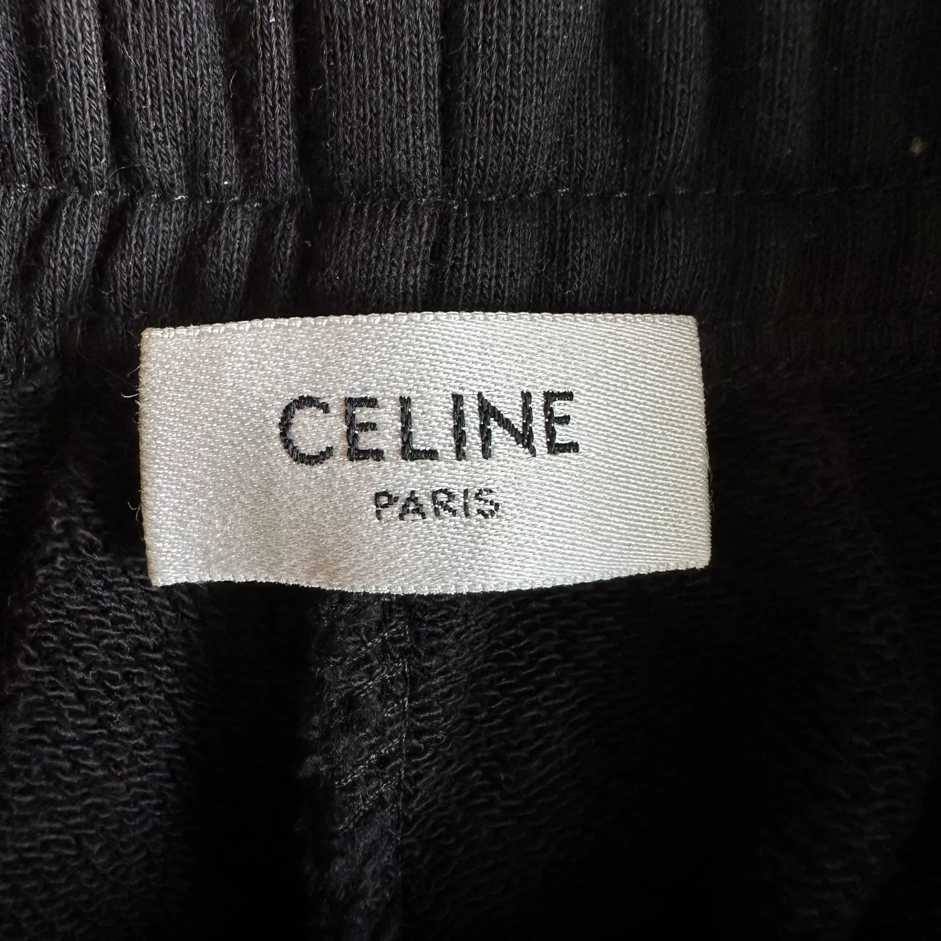 Celine Black Logo Print Sweatpants — detail