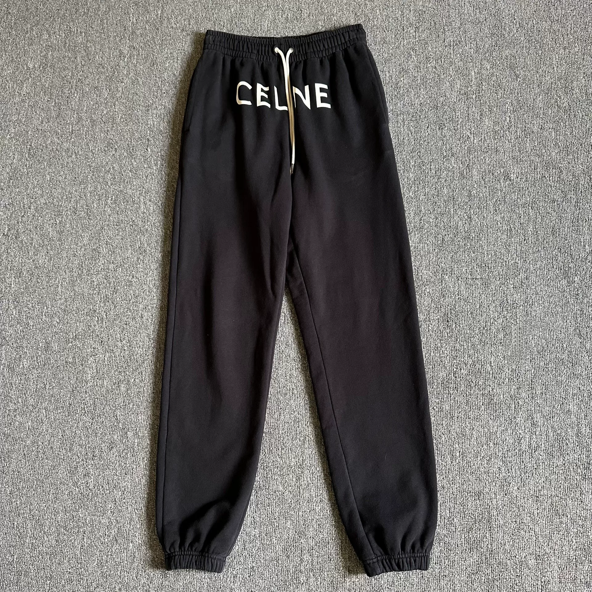 Celine Black Logo Print Sweatpants