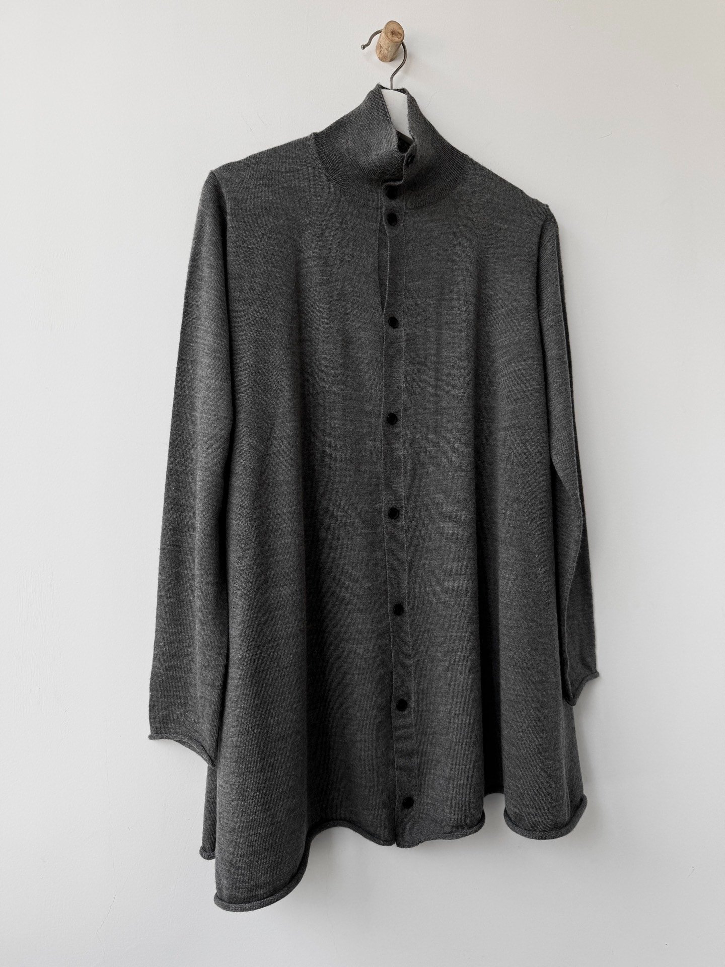 Yohji Yamamoto Stand Collar Wool Cardigan — back
