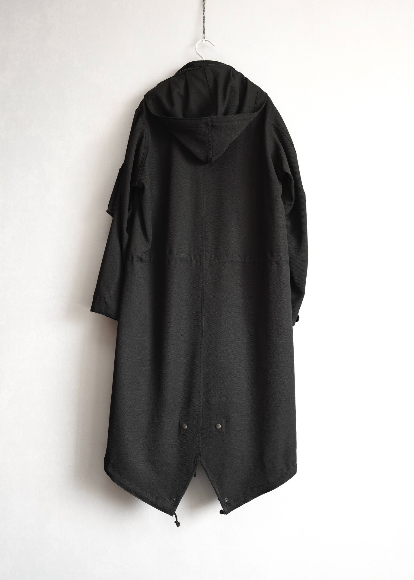 Yohji Yamamoto 24AW Fishtail Hooded Coat — front