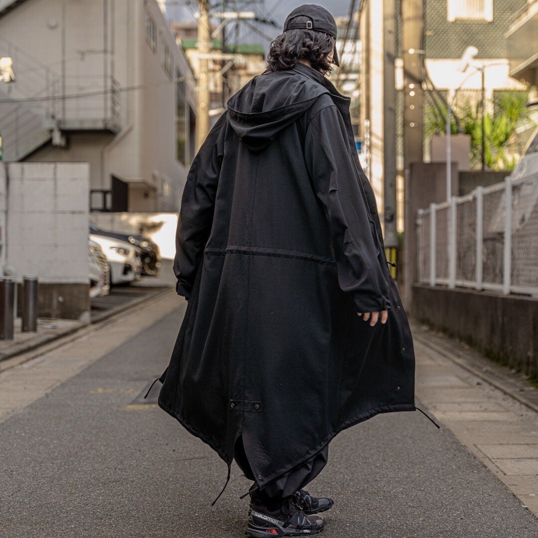 Yohji Yamamoto 24AW Fishtail Hooded Coat — back