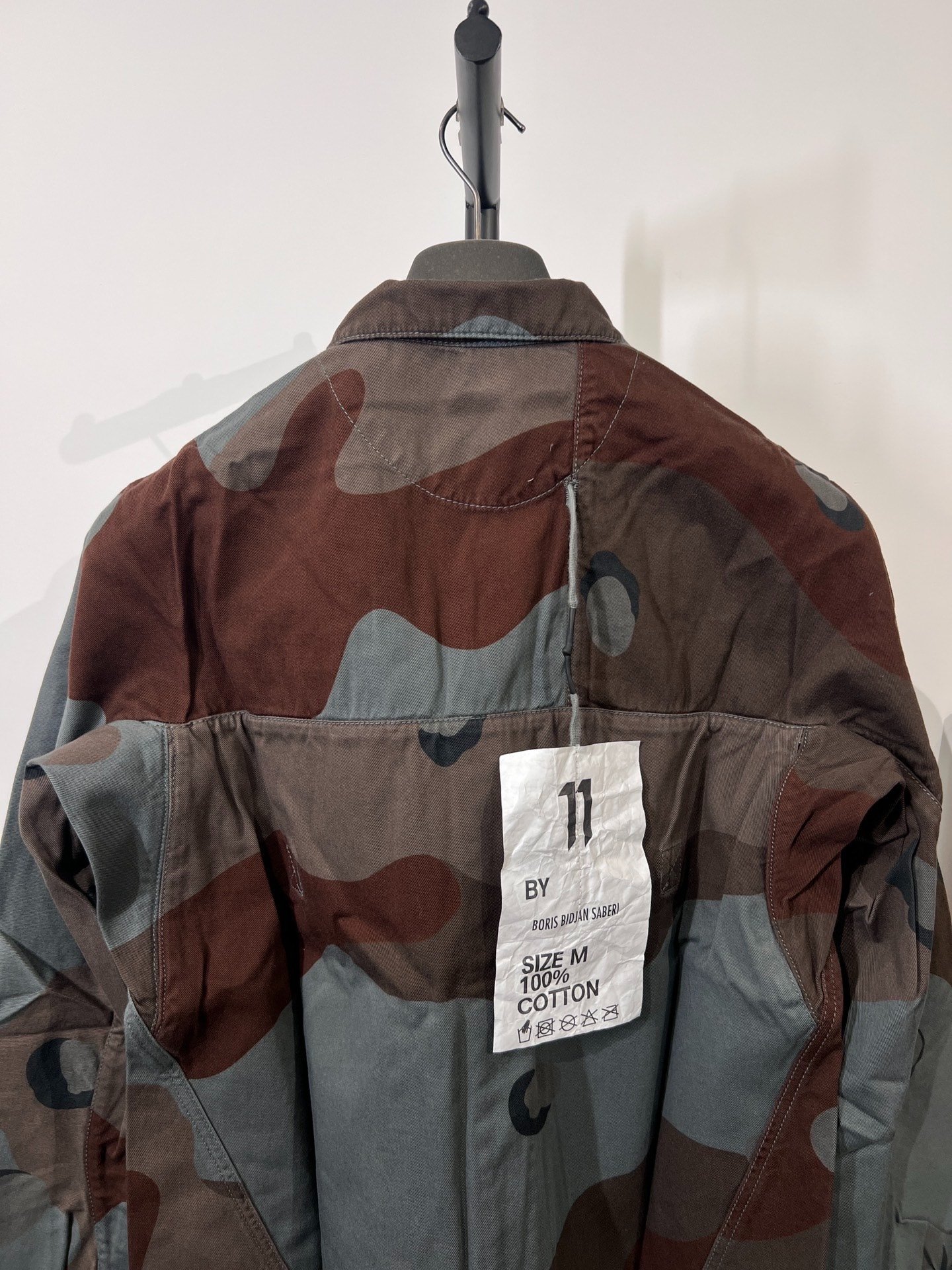 Boris Bidjan Saberi Camo Work Shirt Jacket — back