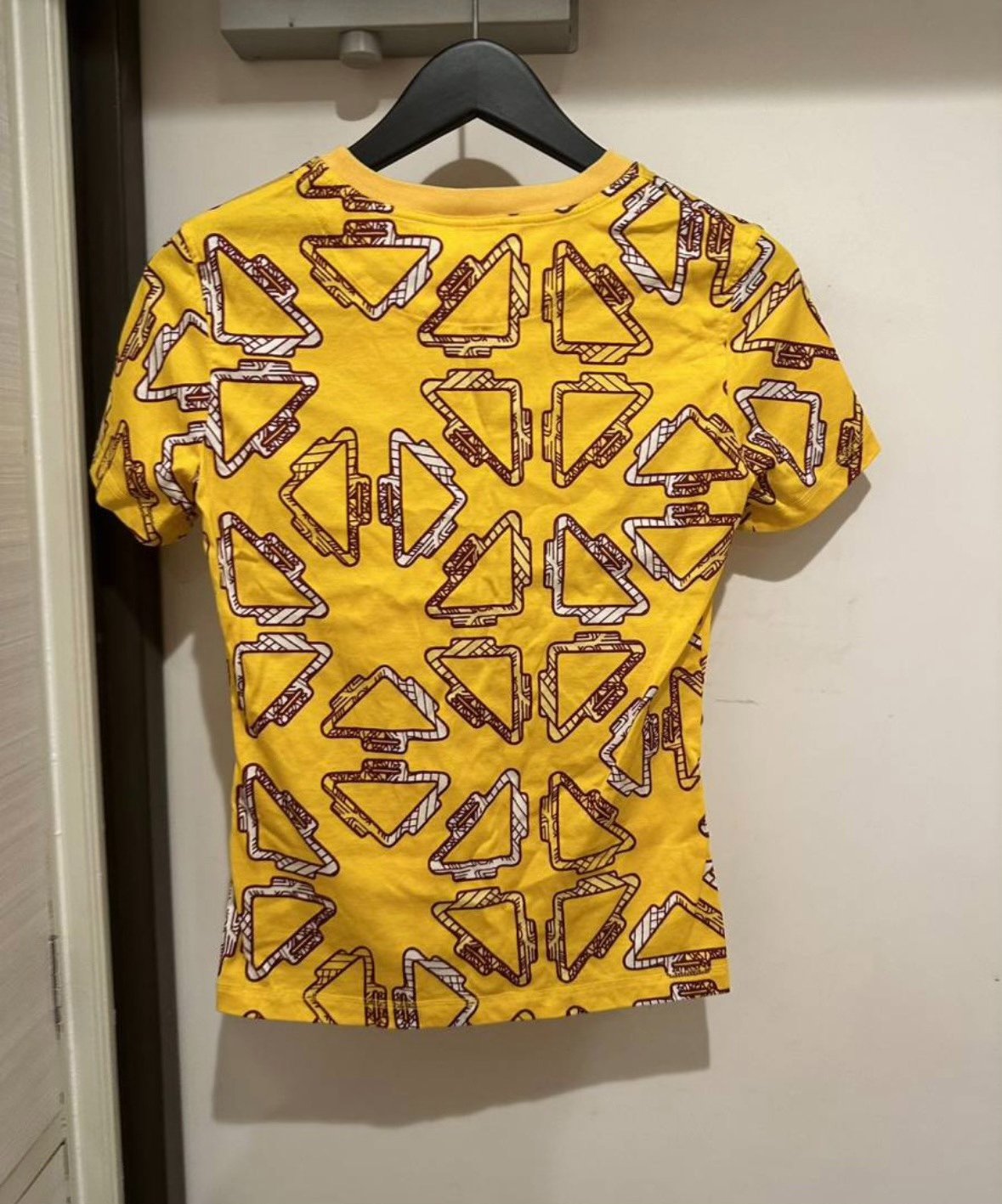 Hermes Women's Yellow Printed T-Shirt — front