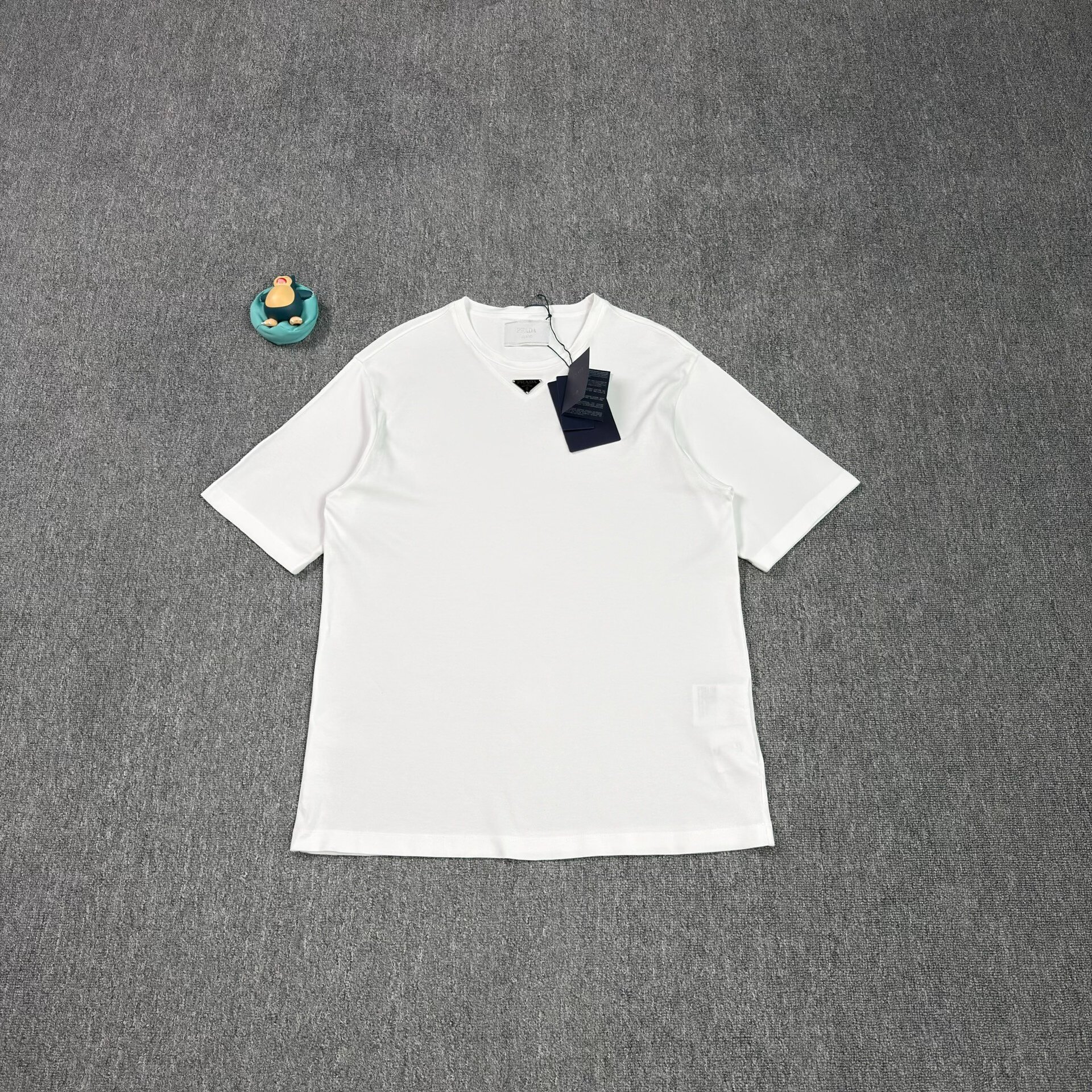 Prada White Short-Sleeve Steel Logo Shirt