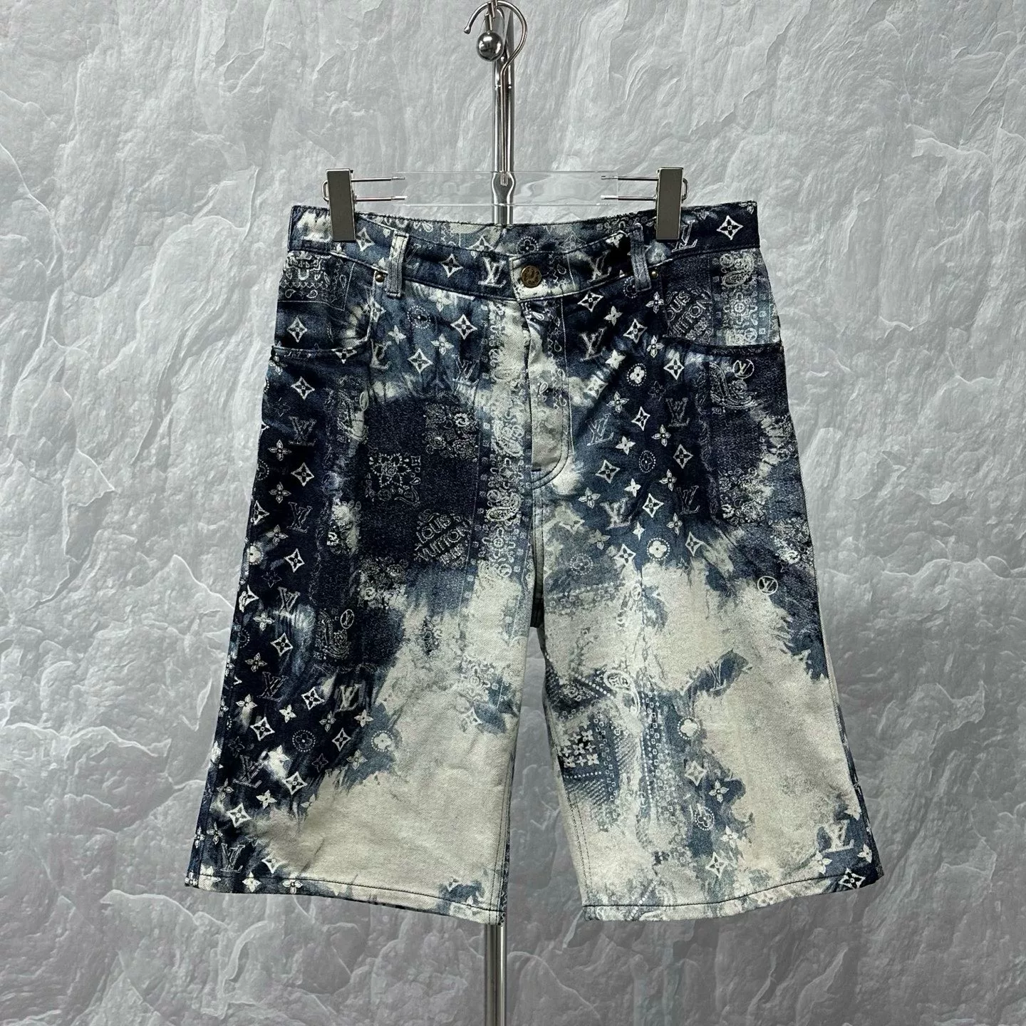 Louis Vuitton Bandana Print Denim Shorts