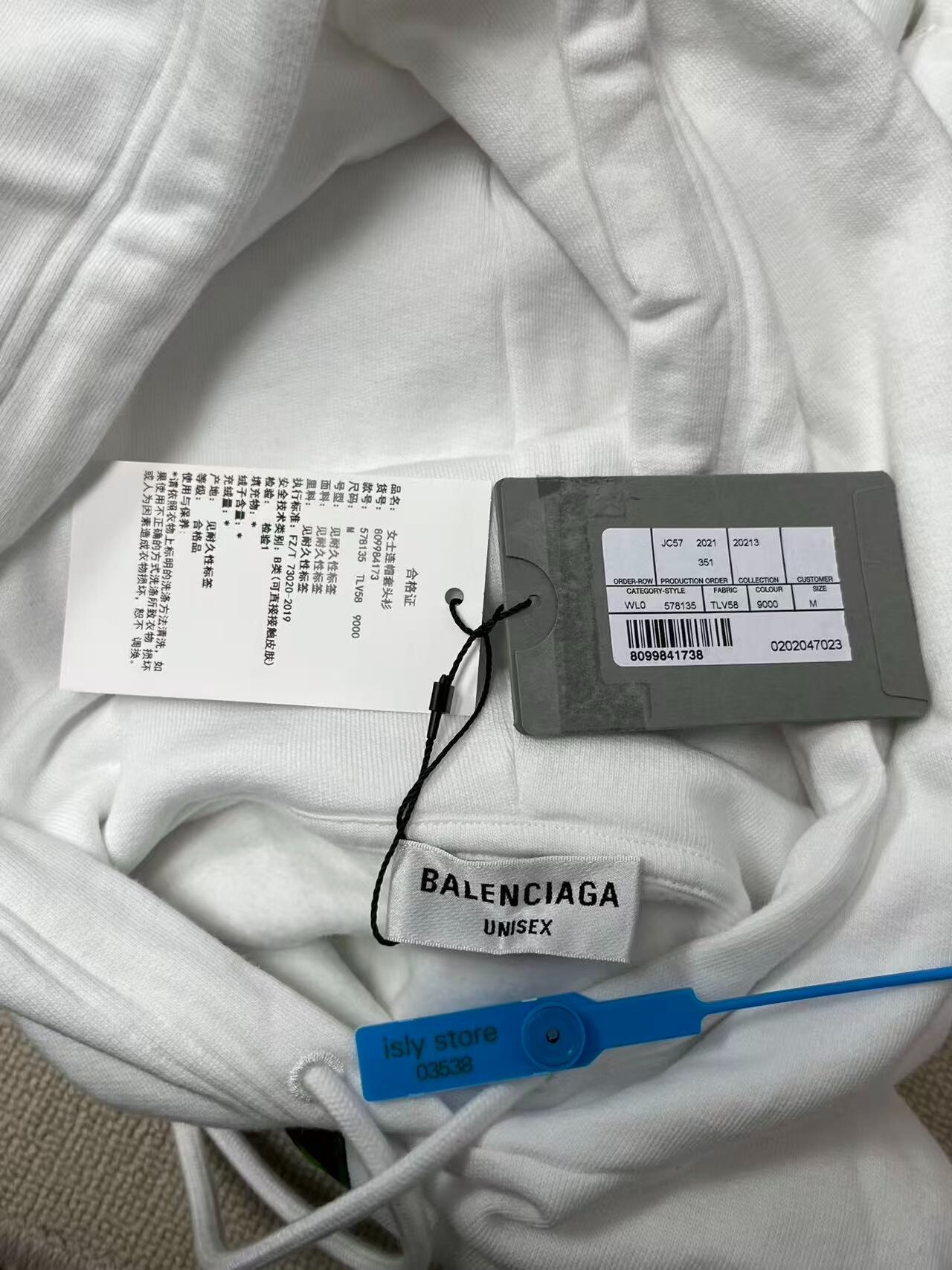 Balenciaga Hulk Print Long-Sleeve Hoodie — label